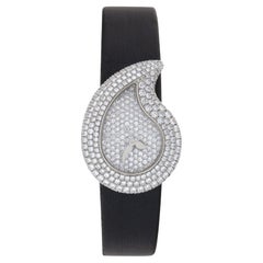 Chopard Casmir Ladies Watch with Pave Diamond Dial and Bezel in 18k White