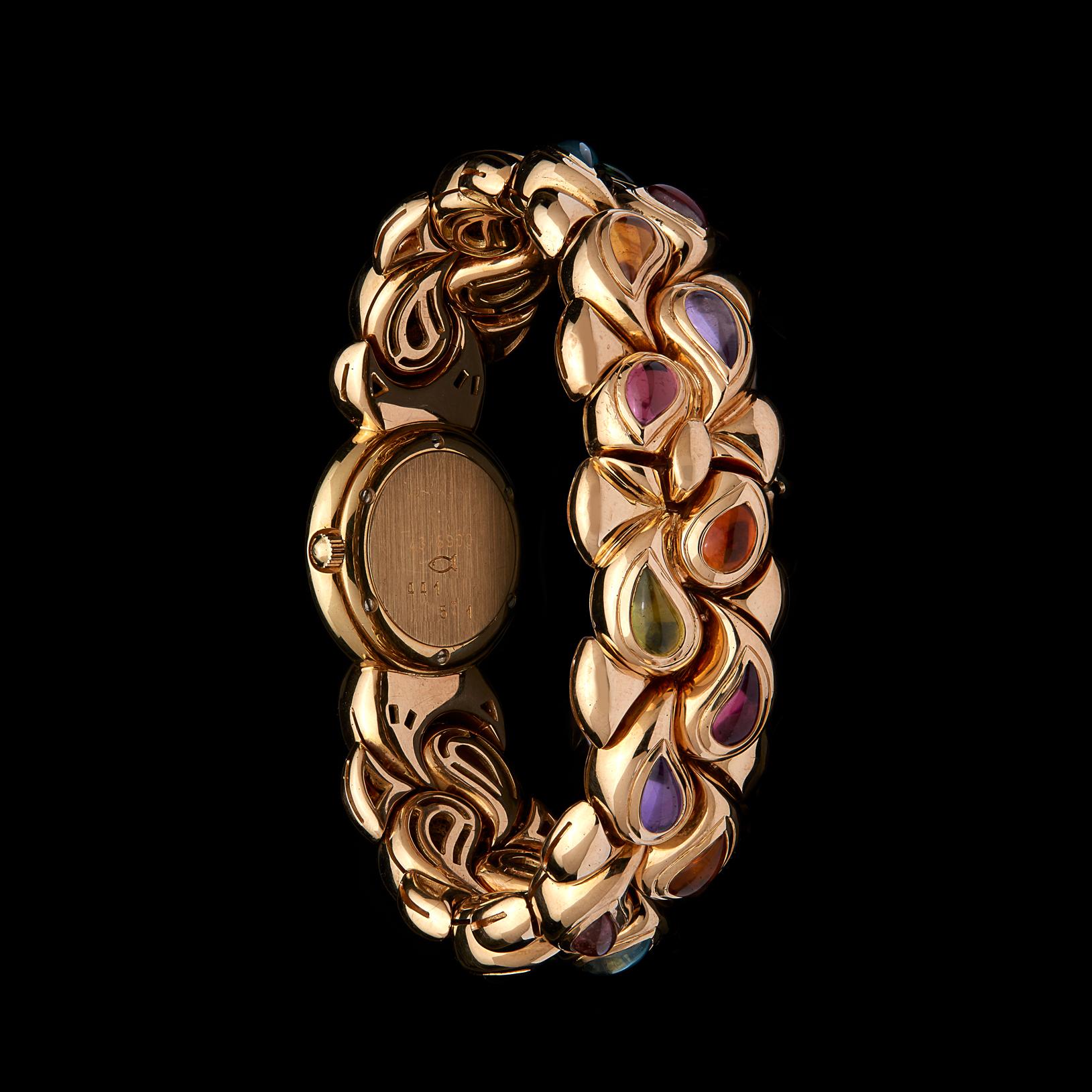 Chopard Montre-bracelet en or 18 carats sertie de pierres précieuses en vente 1