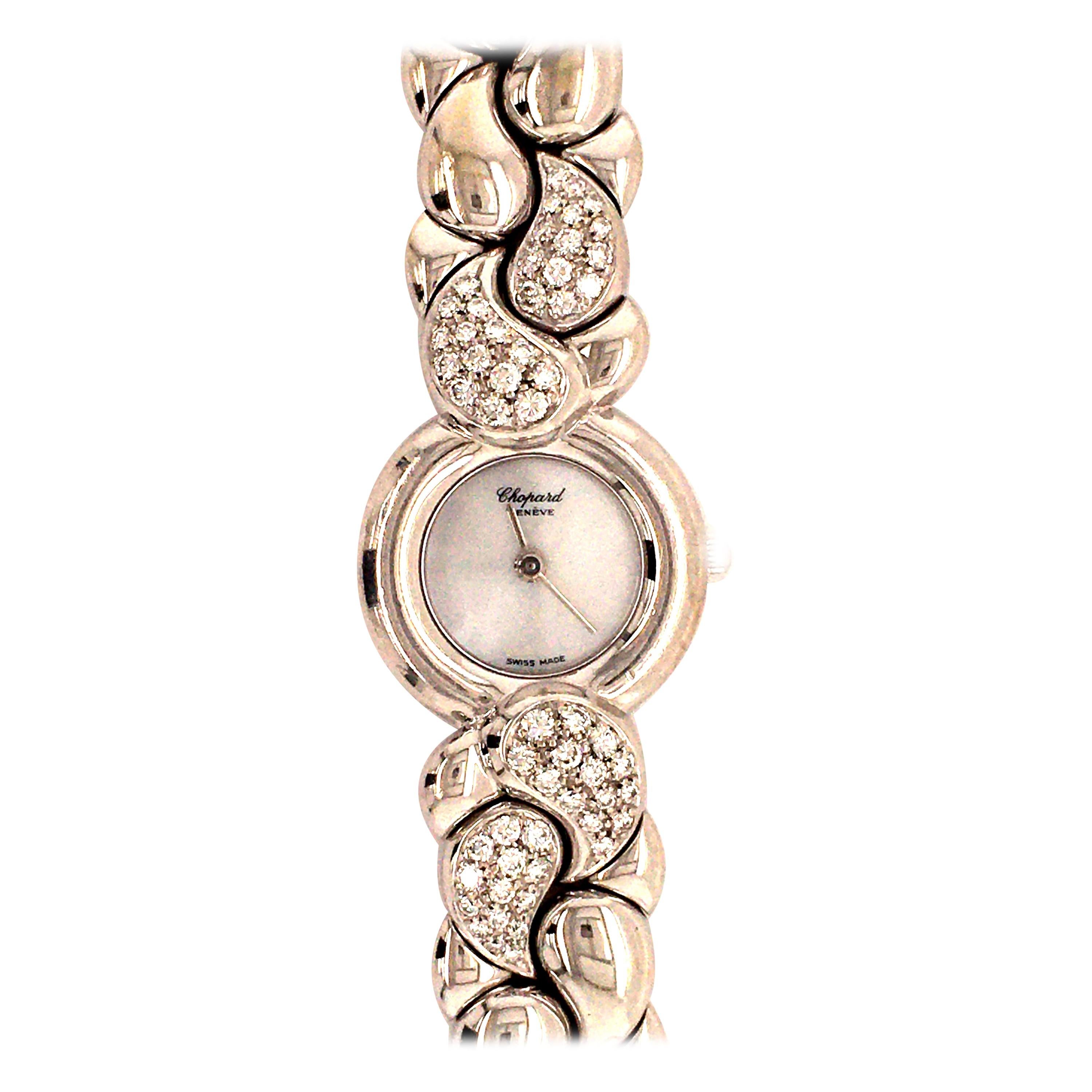 Chopard Casmir White Gold Diamond Ladies Wristwatch For Sale at 1stDibs