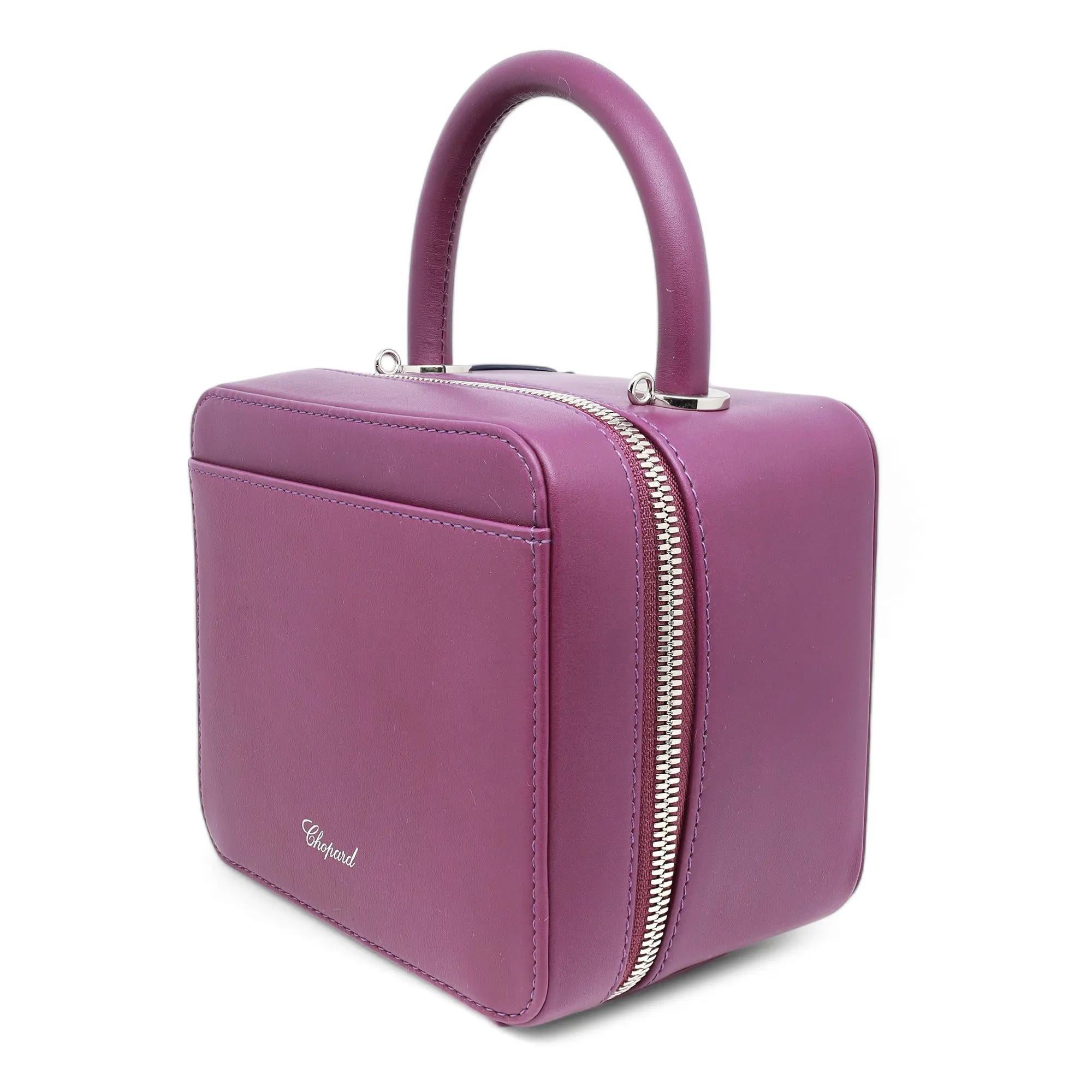 Chopard & Chloë Sevigny Green Carpet Purple & Navy Blue Leather Shoulder Bag In New Condition For Sale In New York, NY