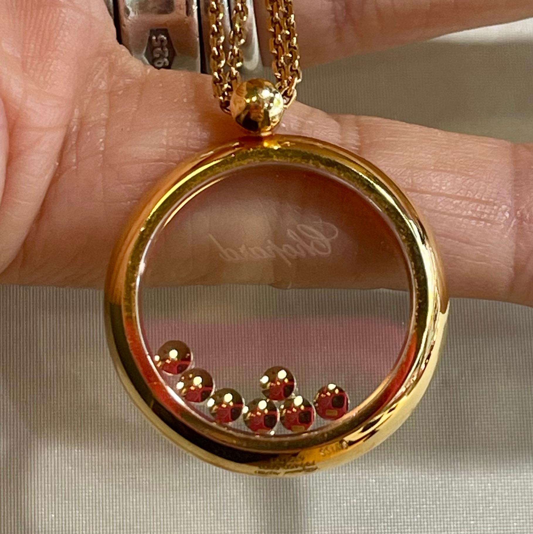 Round Cut Chopard Chopard Happy Diamonds Icons Rose Gold Pendant For Sale