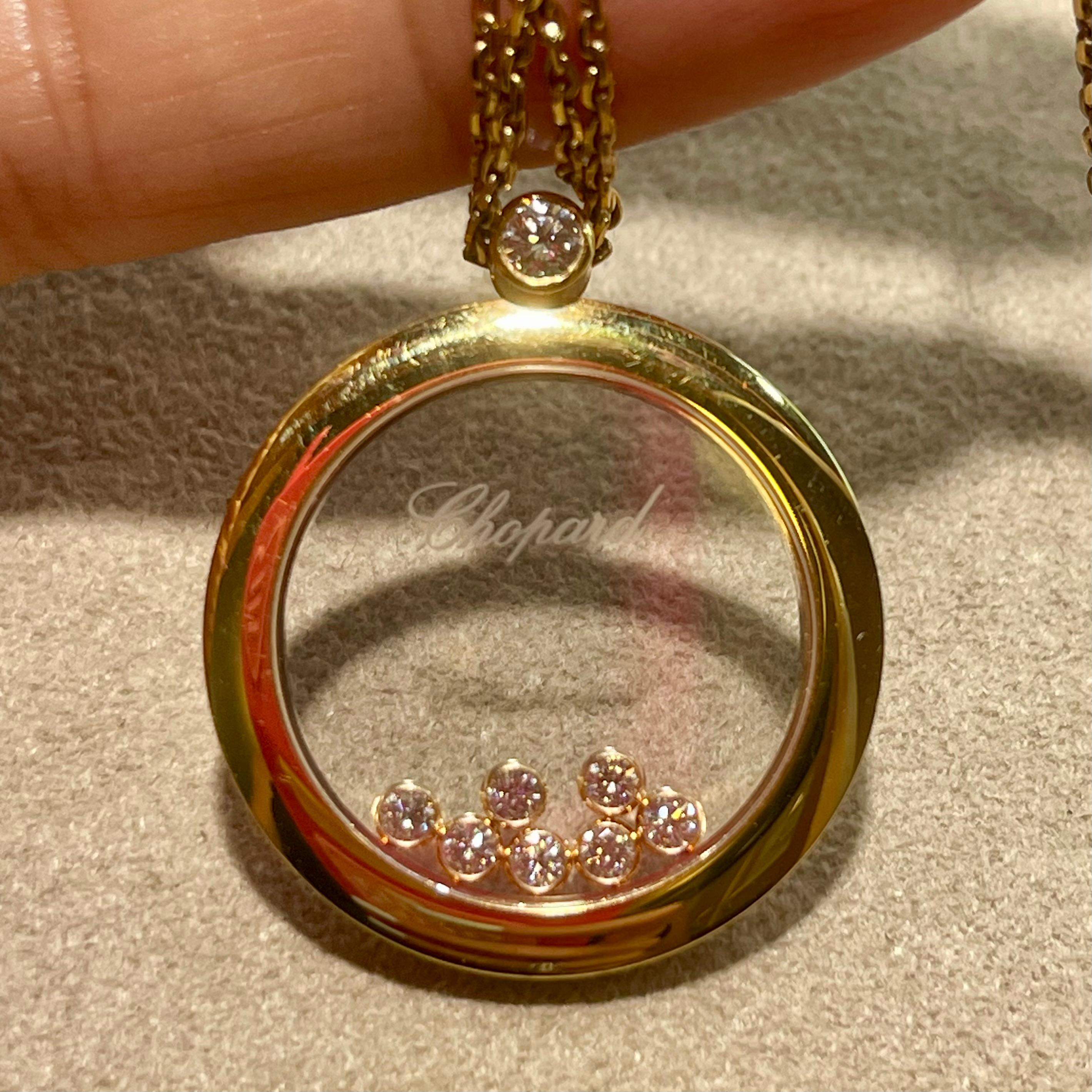 Chopard Chopard Happy Diamonds Icons Rose Gold Pendant In New Condition For Sale In Miami, FL