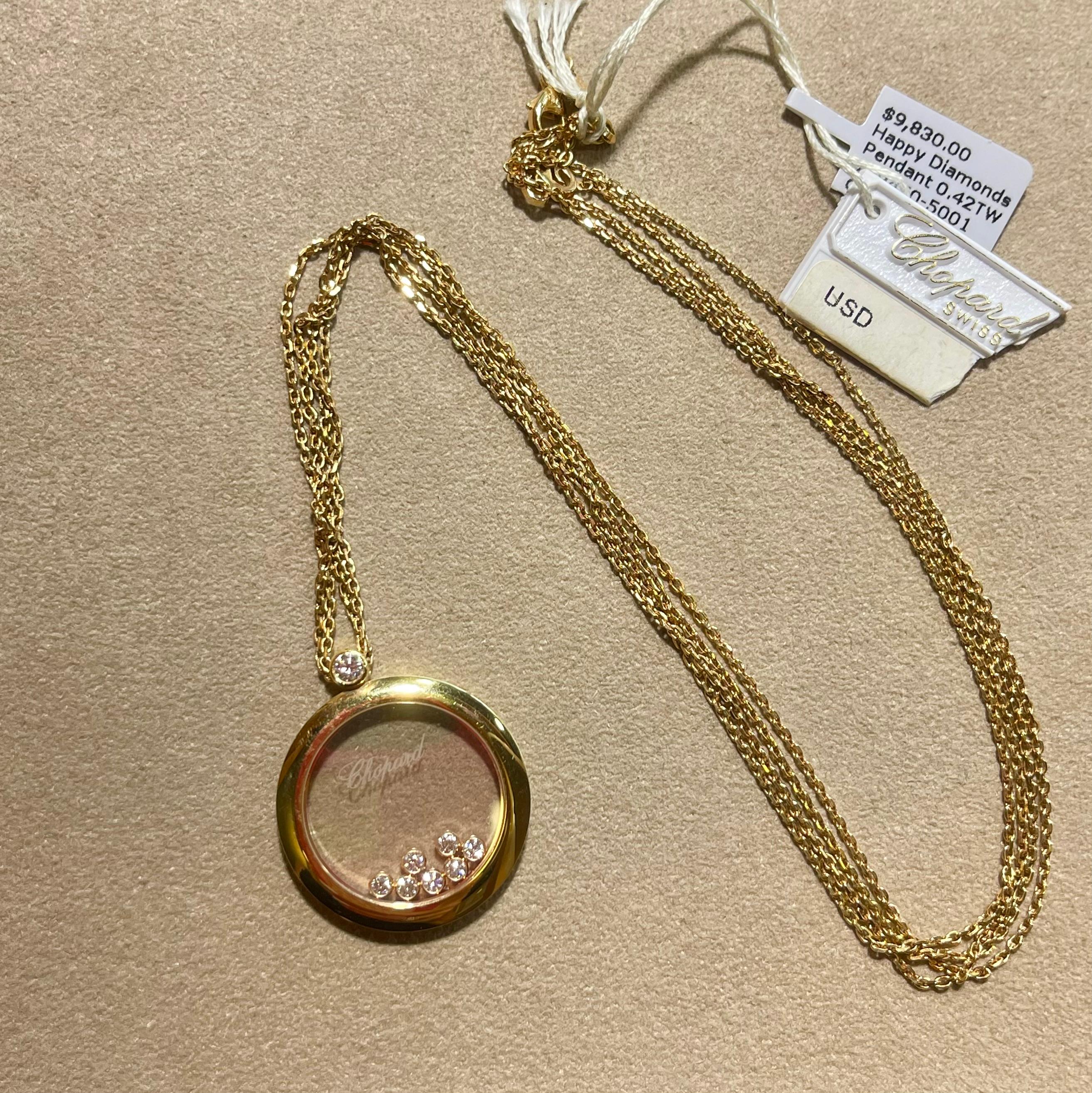 Women's Chopard Chopard Happy Diamonds Icons Rose Gold Pendant For Sale