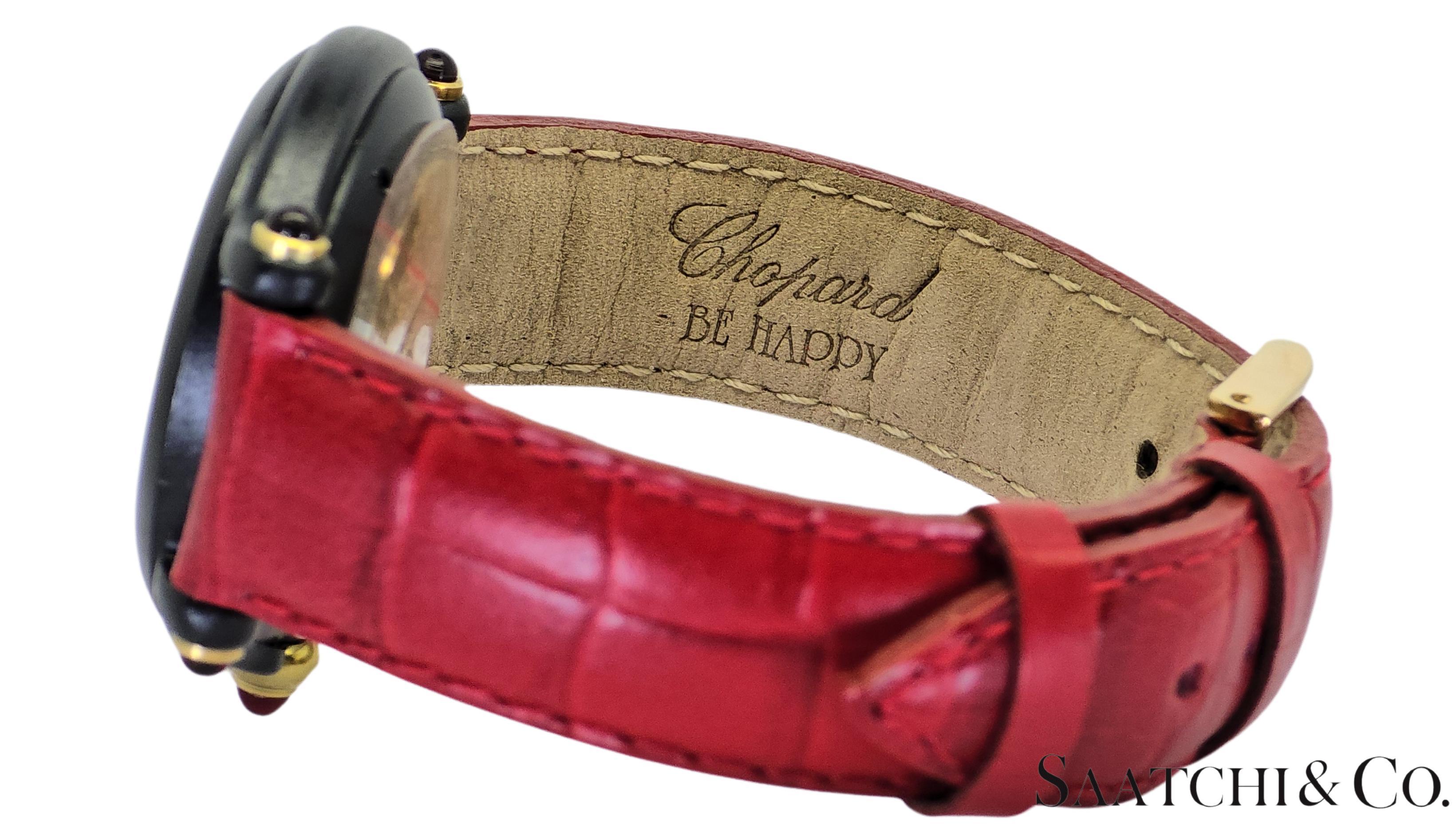 [CHOPARD] Chopard Happy Sports 3P Diamond Leather Red Sapphire R. 9544/9999 32mm For Sale 3
