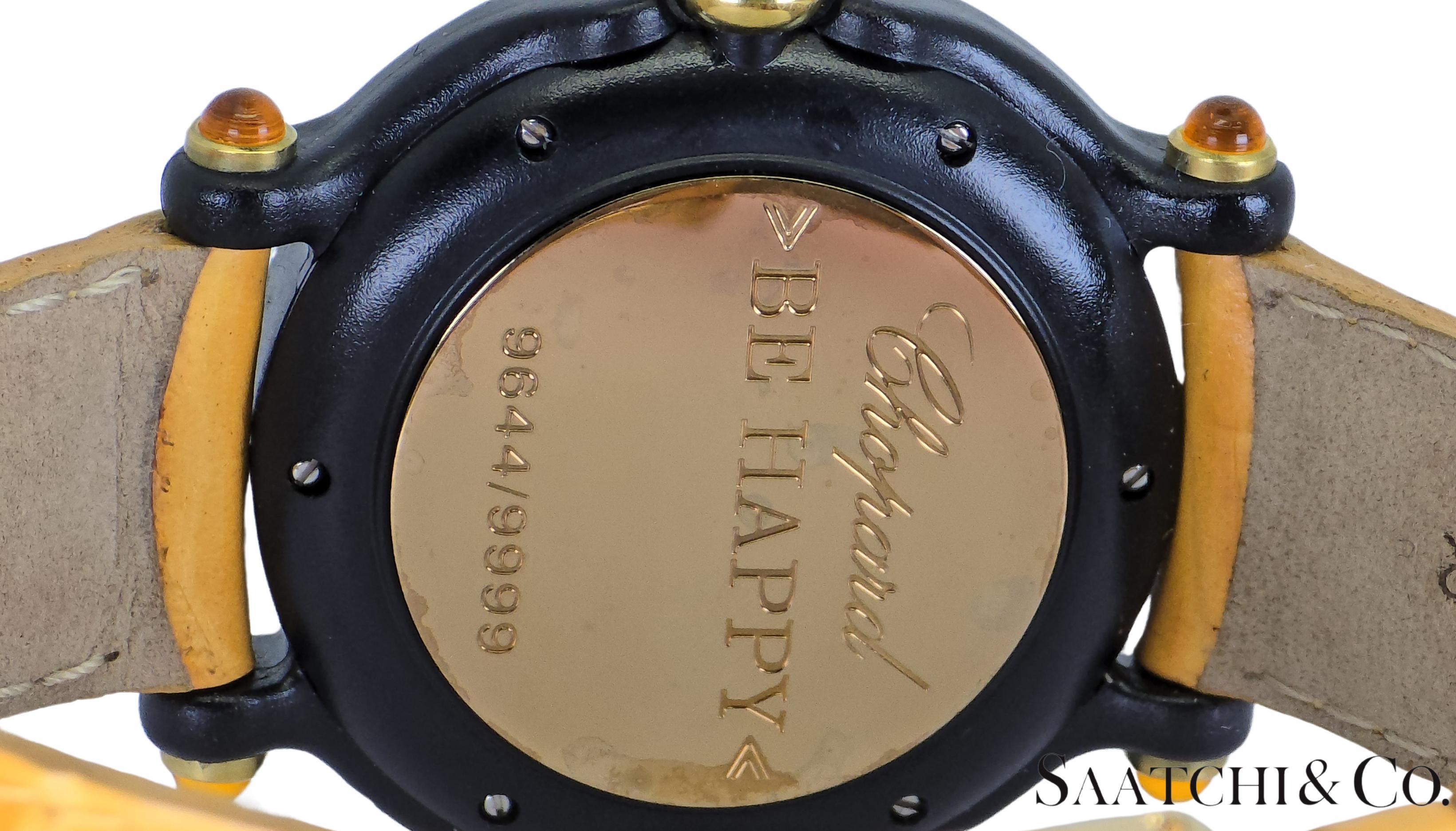 [Chopard Happy Sports 3P Diamante Giallo Zaffiro R. 9644/9999 32mm In condizioni buone in vendita a New York, NY