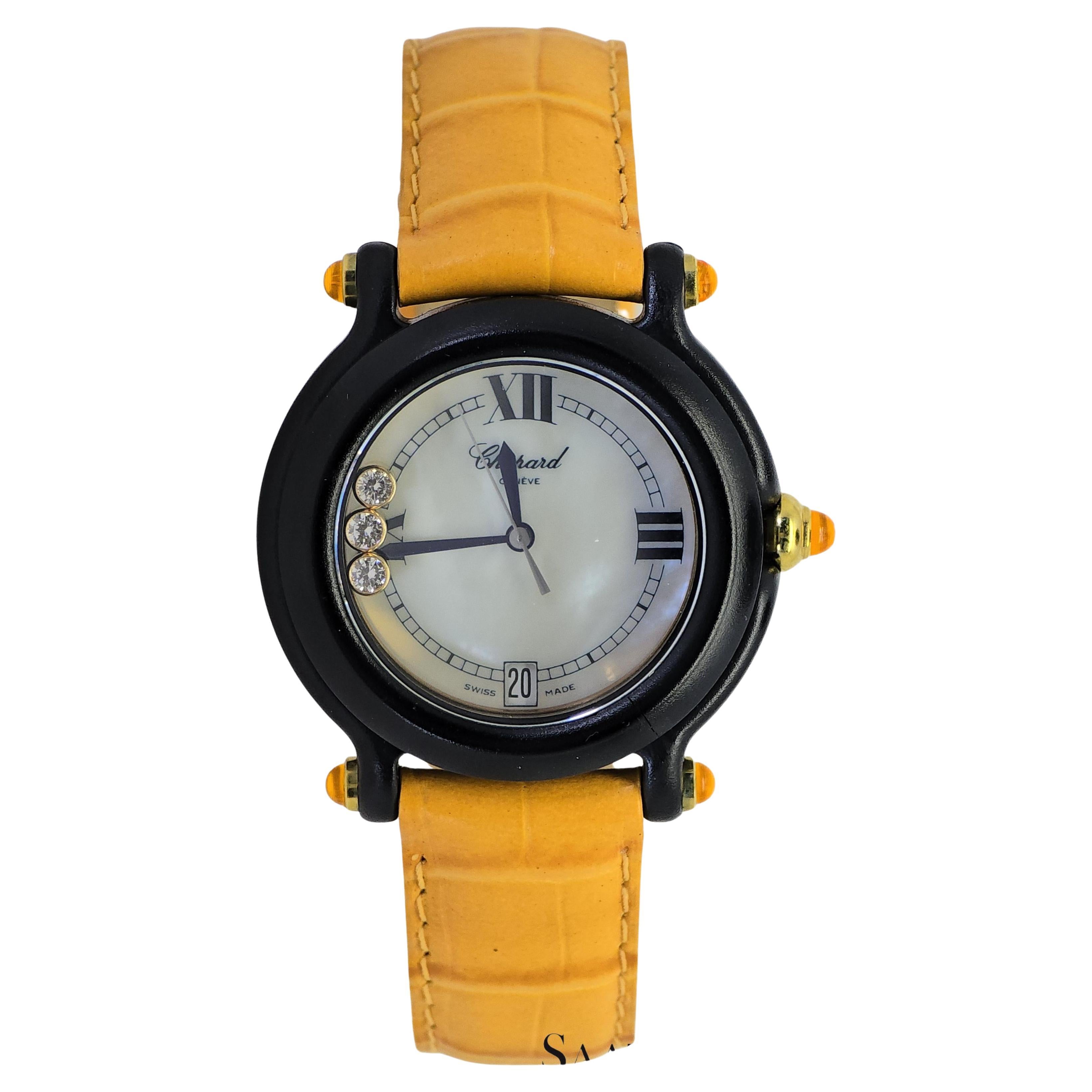 [Chopard Happy Sports 3P Diamante Giallo Zaffiro R. 9644/9999 32mm in vendita