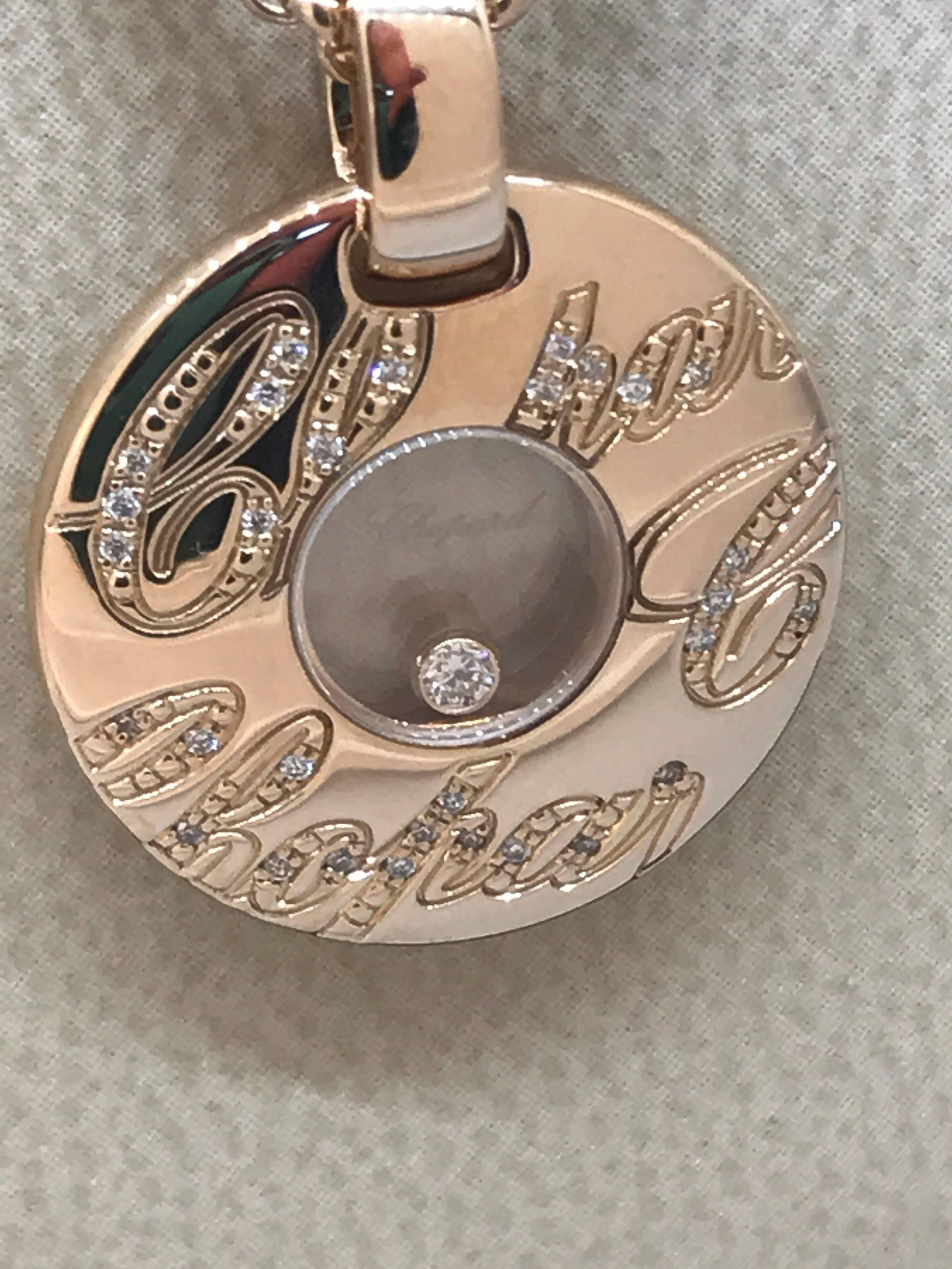 Chopard Chopardissimo Pendant / Necklace

Model Number 79/7760-5001

100% Authentic

Brand New

Comes with original Chopard box, certificate of authenticity and warranty and jewels manual

18 Karat Rose Gold

48 Diamonds on the Pendant (.11