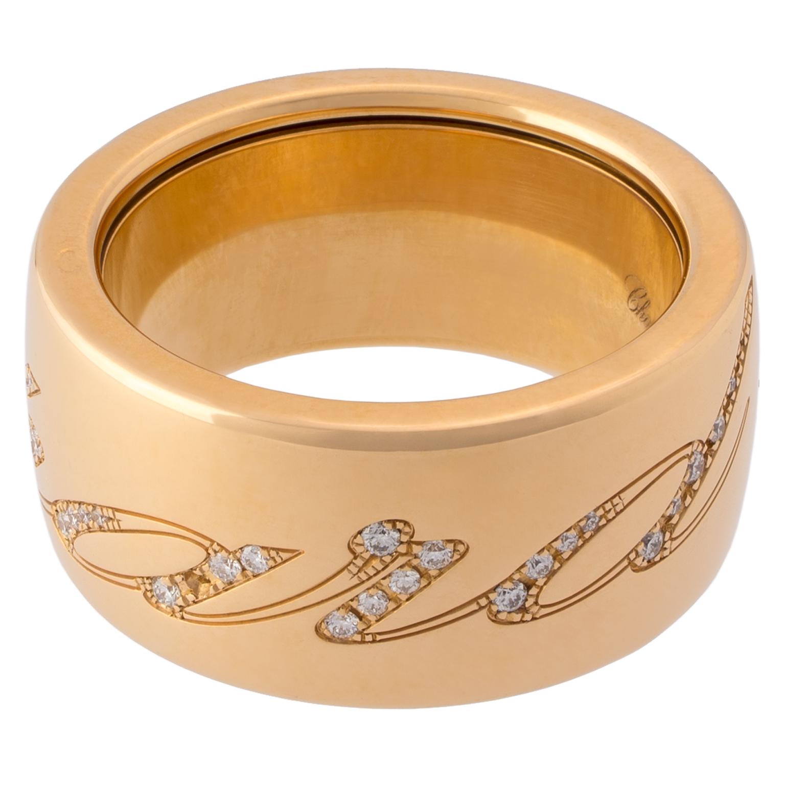Chopard Chopardissimo 18 Karat Rose Gold and Diamonds Ring In Excellent Condition For Sale In Madrid, ES