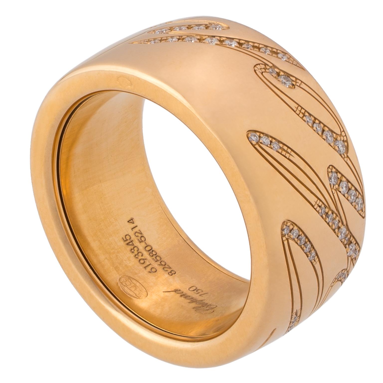 Chopard Chopardissimo 18 Karat Rose Gold and Diamonds Ring For Sale 1