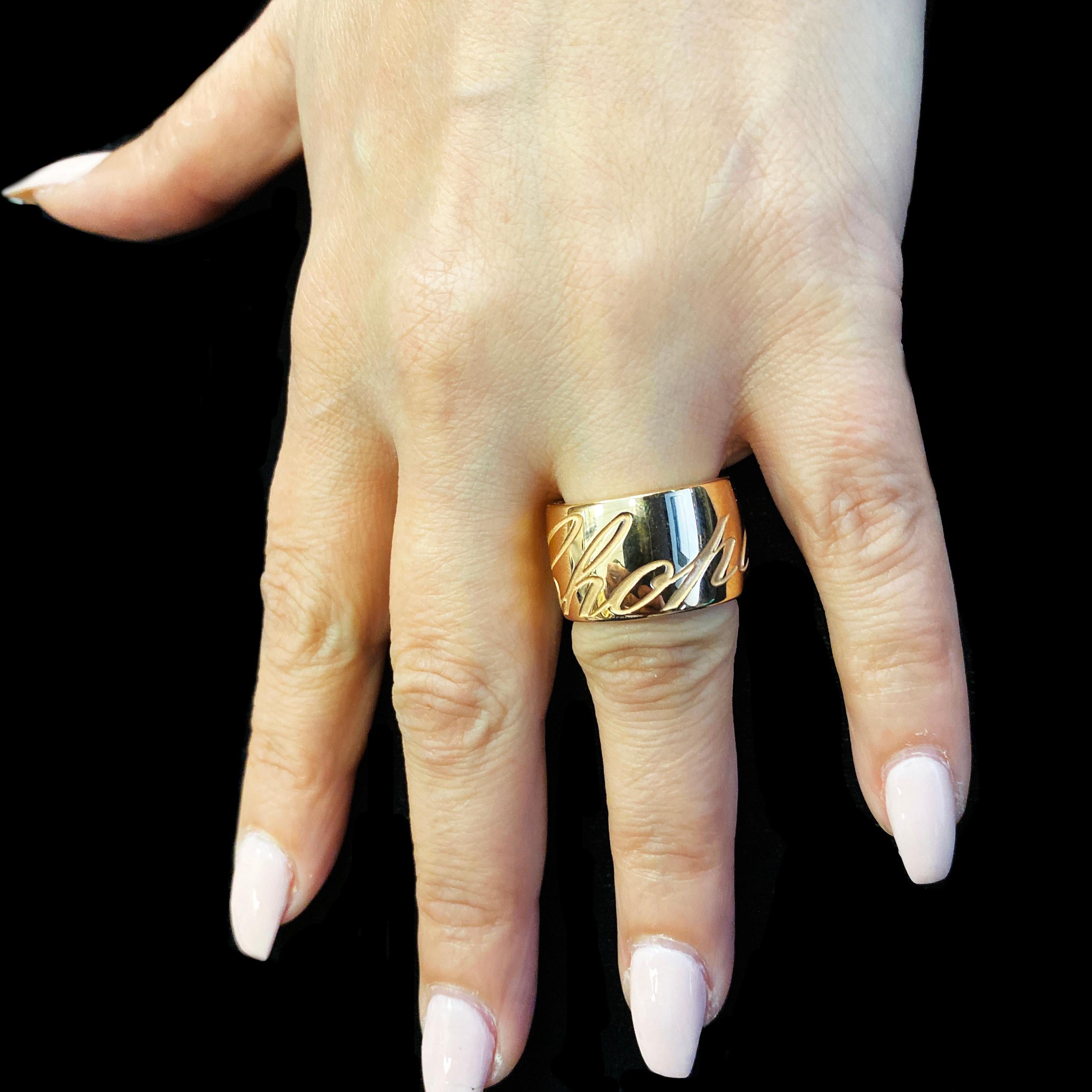 Chopard Chopardissimo 18 Karat Rose Gold Band Ring In Excellent Condition In Boca Raton, FL