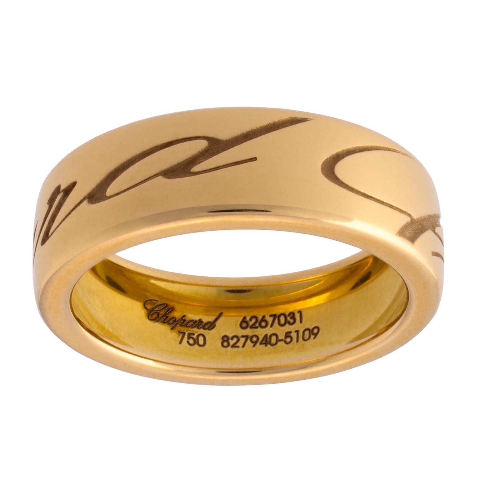 Women's or Men's Chopard Chopardissimo 18 Karat Rose Gold Diamonds Ring For Sale