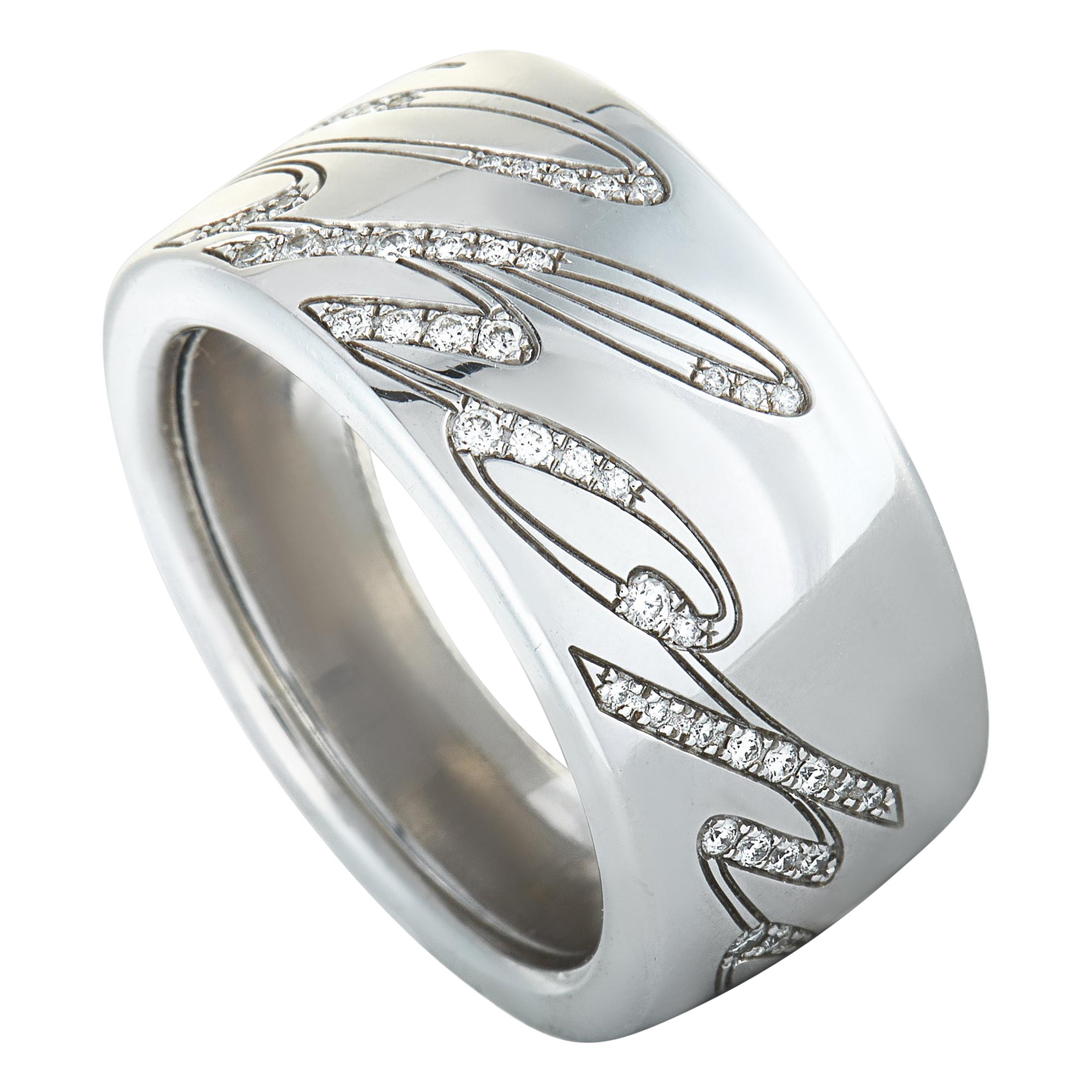 Chopard Chopardissimo 18 Karat White Gold Diamond Signature Band Ring