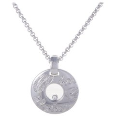 Chopard Chopardissimo 18 Karat White Gold Floating Diamond Pendant Necklace