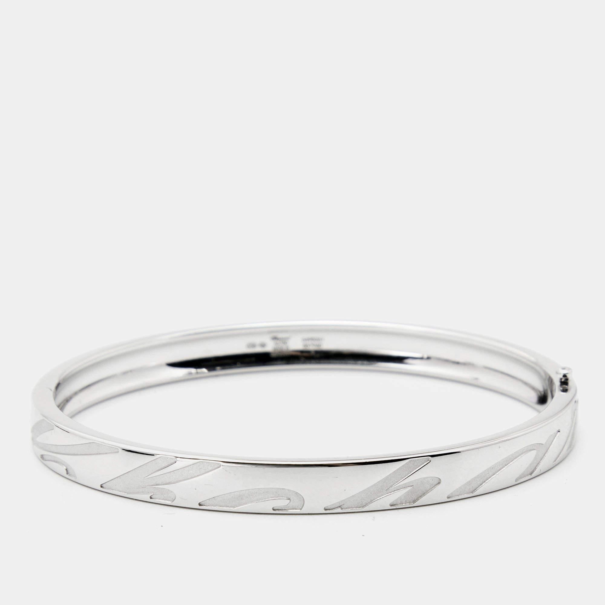 Aesthetic Movement Chopard Chopardissimo 18k White Gold Bracelet S For Sale
