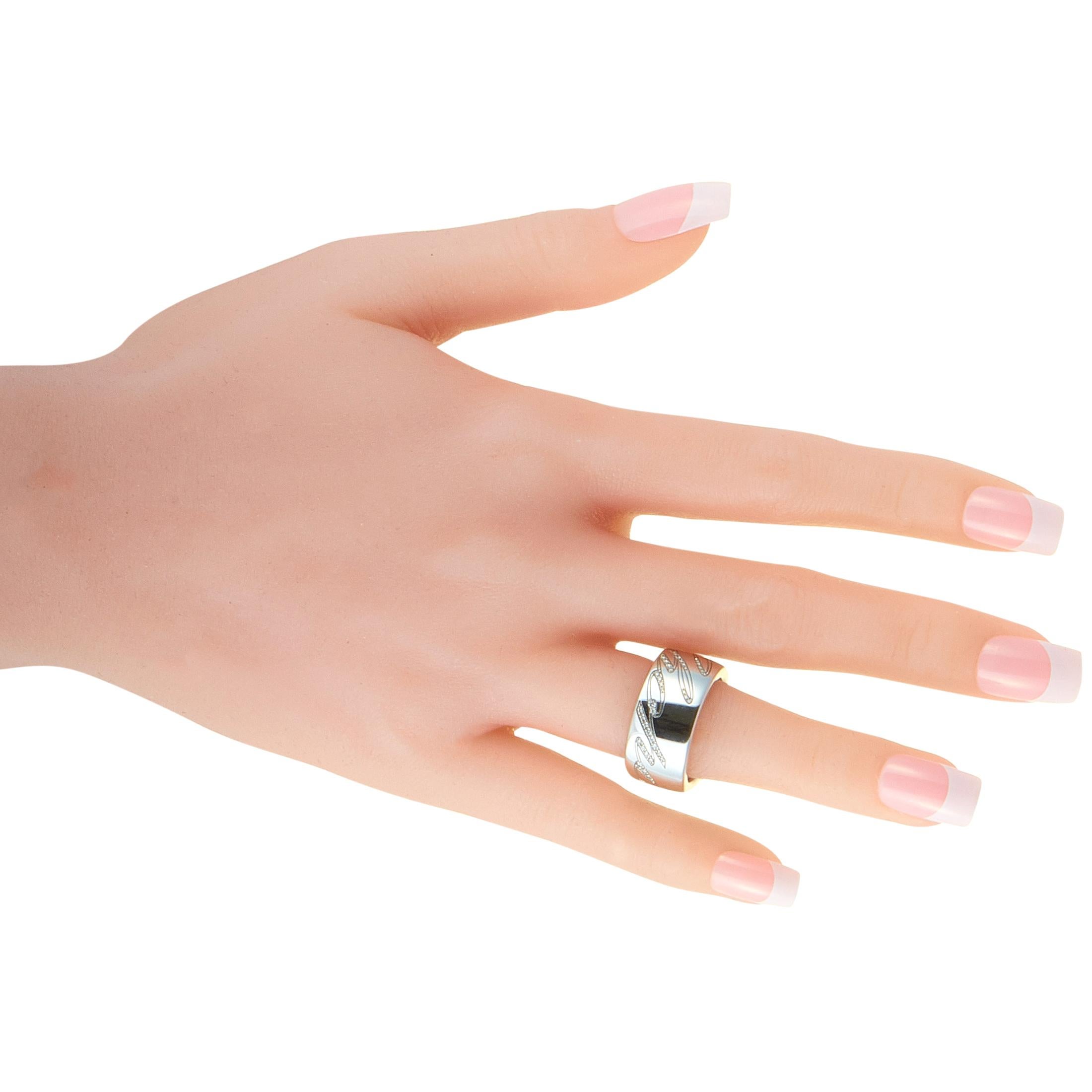 Women's Chopard Chopardissimo 18 Karat White Gold Diamond Signature Band Ring