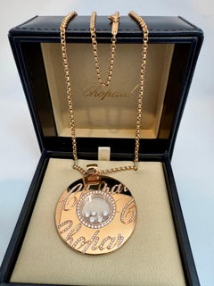 Chopard Chopardissimo 18Karat Yellow Gold Diamond Pendant Necklace Large, Estate