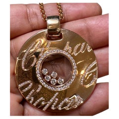Chopard Chopardissimo 18 Karat Gelbgold Diamant-Anhänger-Halskette Groß, Nachlass