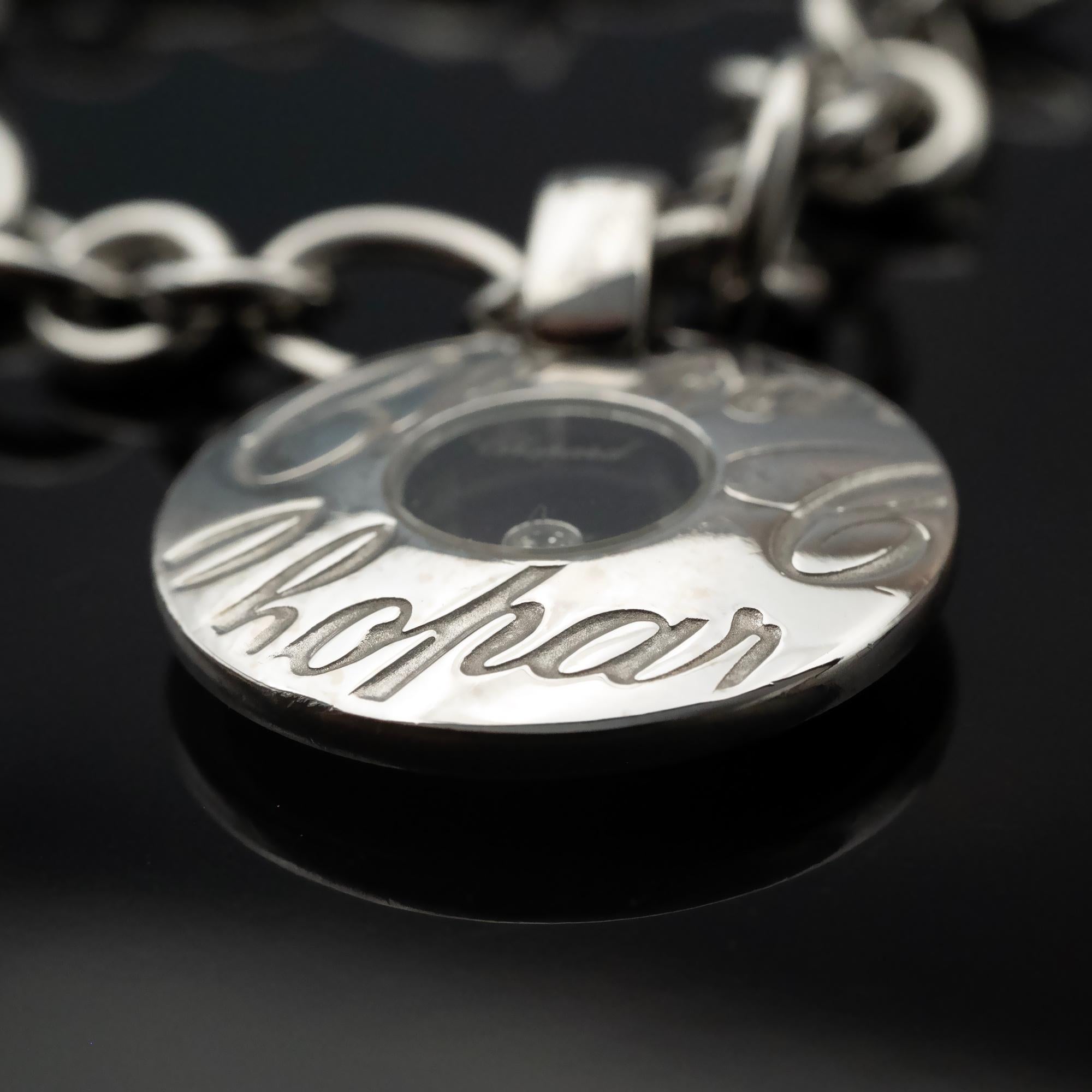 Taglio brillante Chopard Chopardissimo Bracciale Happy Diamond in oro bianco 18 carati in vendita