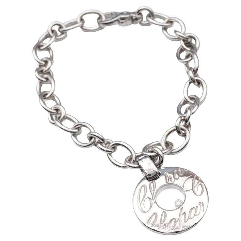 Donna Chopard Chopardissimo Bracciale Happy Diamond in oro bianco 18 carati in vendita