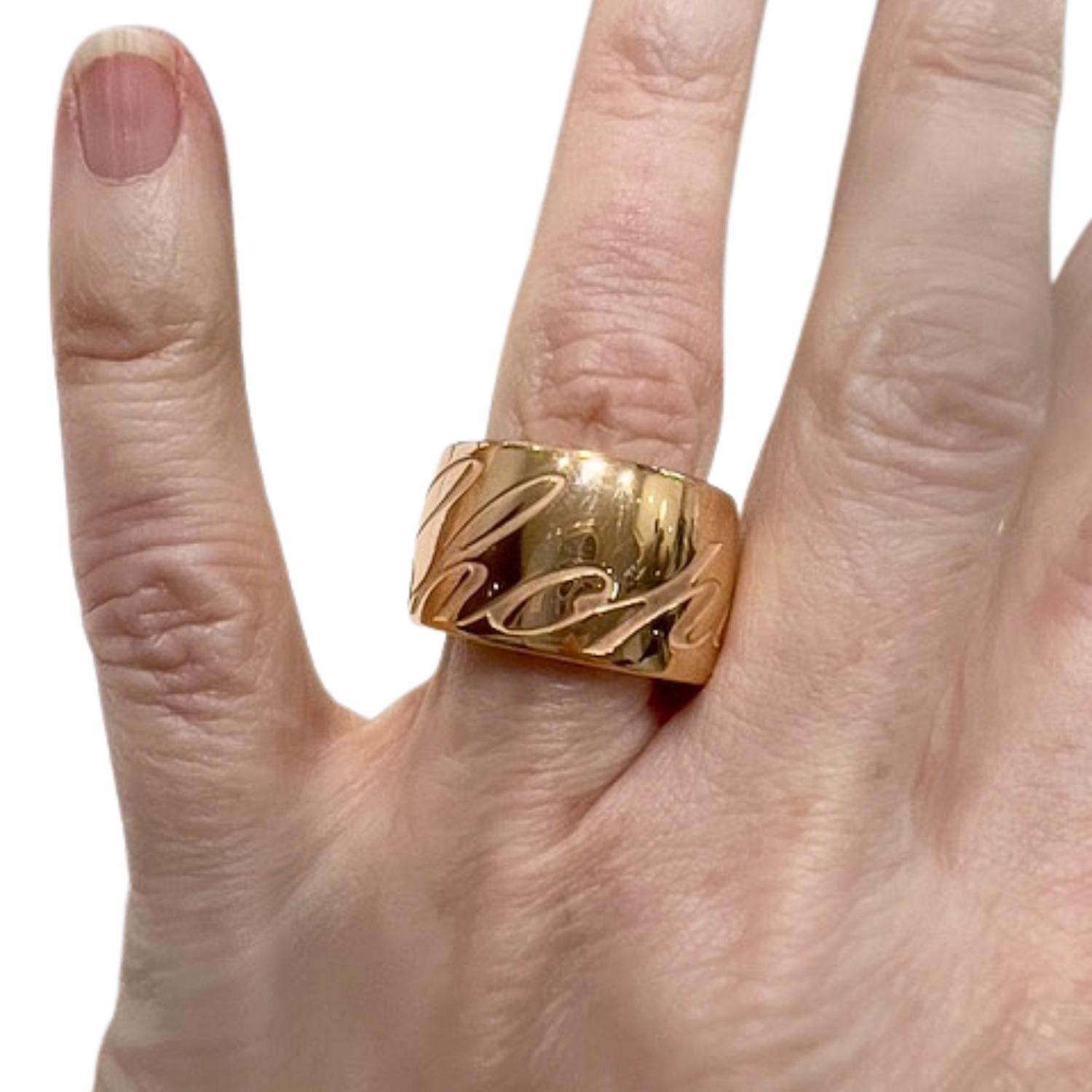 Women's or Men's Chopard Chopardissimo Contemporary Design Yellow 18k gold Fashion Ring For Sale