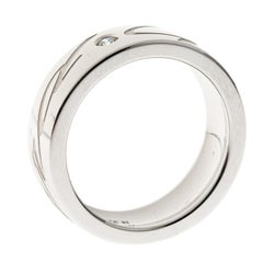 Chopard Chopardissimo Diamond & 18k White Gold Band Ring Size 52