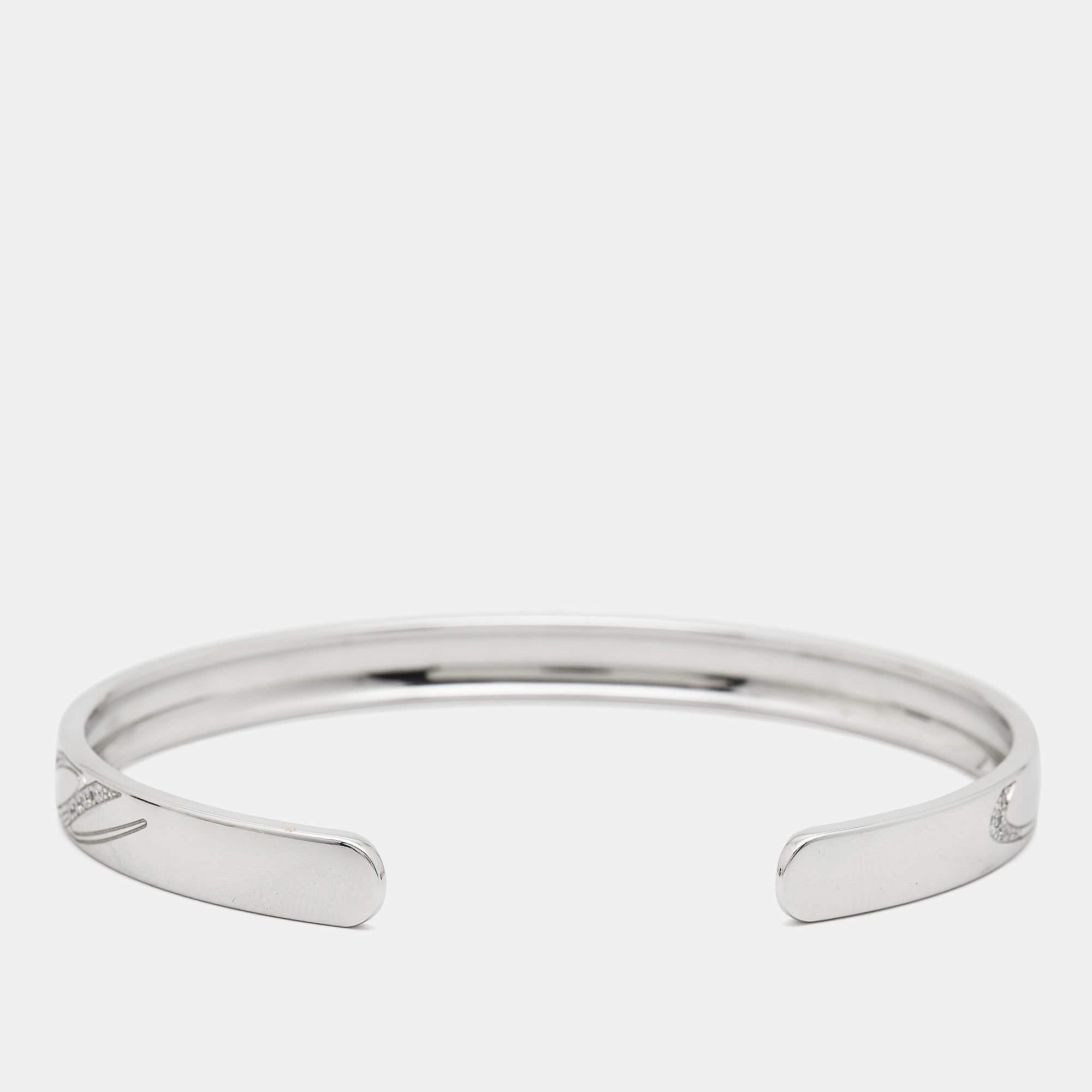 Chopard Chopardissimo Diamante 18k Blanco Brazalete Abierto M en Excelente estado para la venta en Dubai, Al Qouz 2