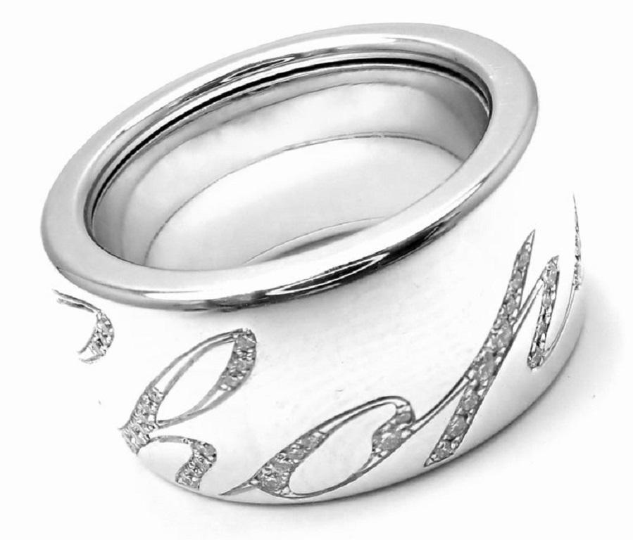 Chopard Chopardissimo Diamond Signature White Gold Wide Band Ring 4