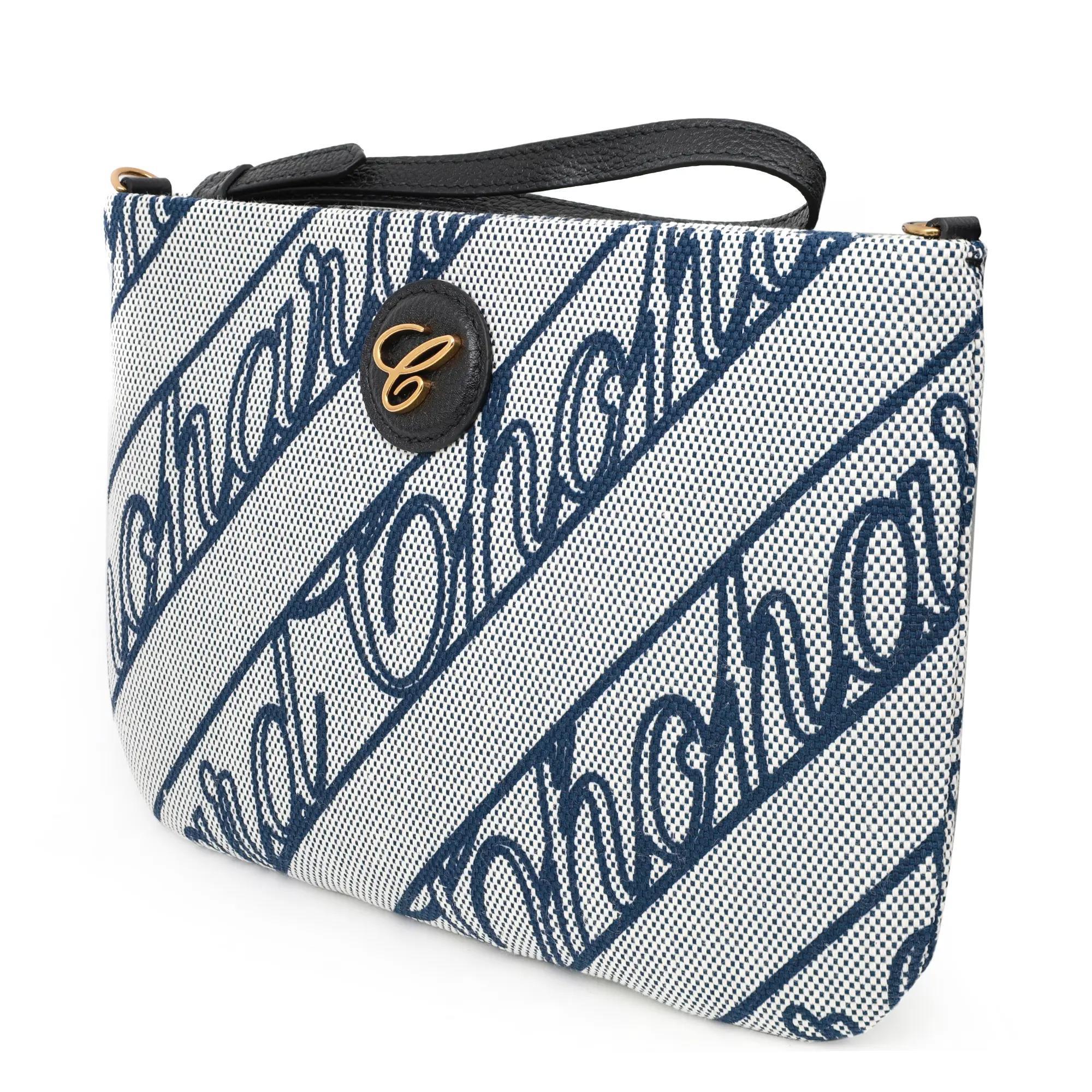 Chopard Chopardissimo Mini Blue Ethical Fabric Pouch 95000-1213 In New Condition For Sale In New York, NY