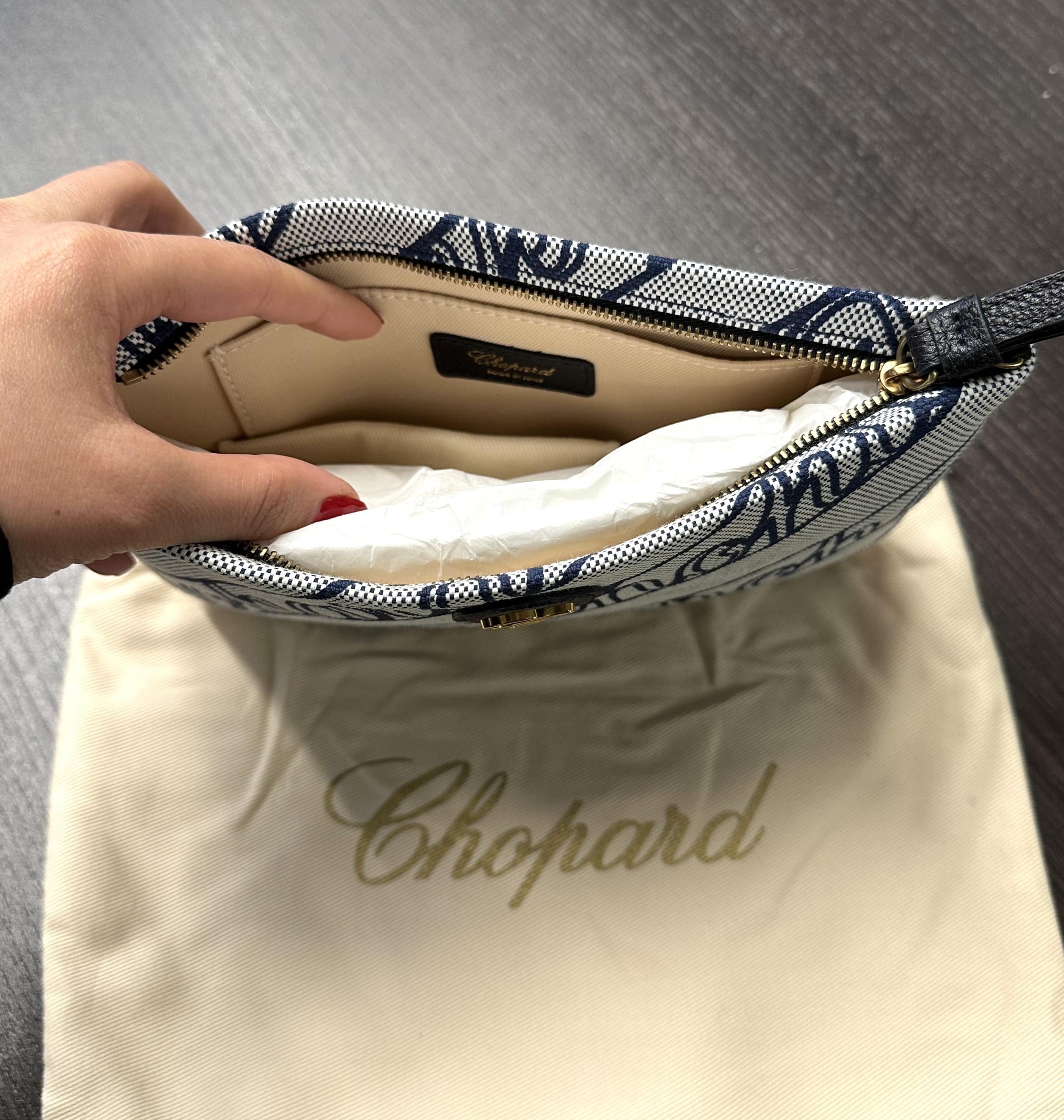 Chopard Chopardissimo Mini Blue Ethical Fabric Pouch 95000-1213 For Sale 1
