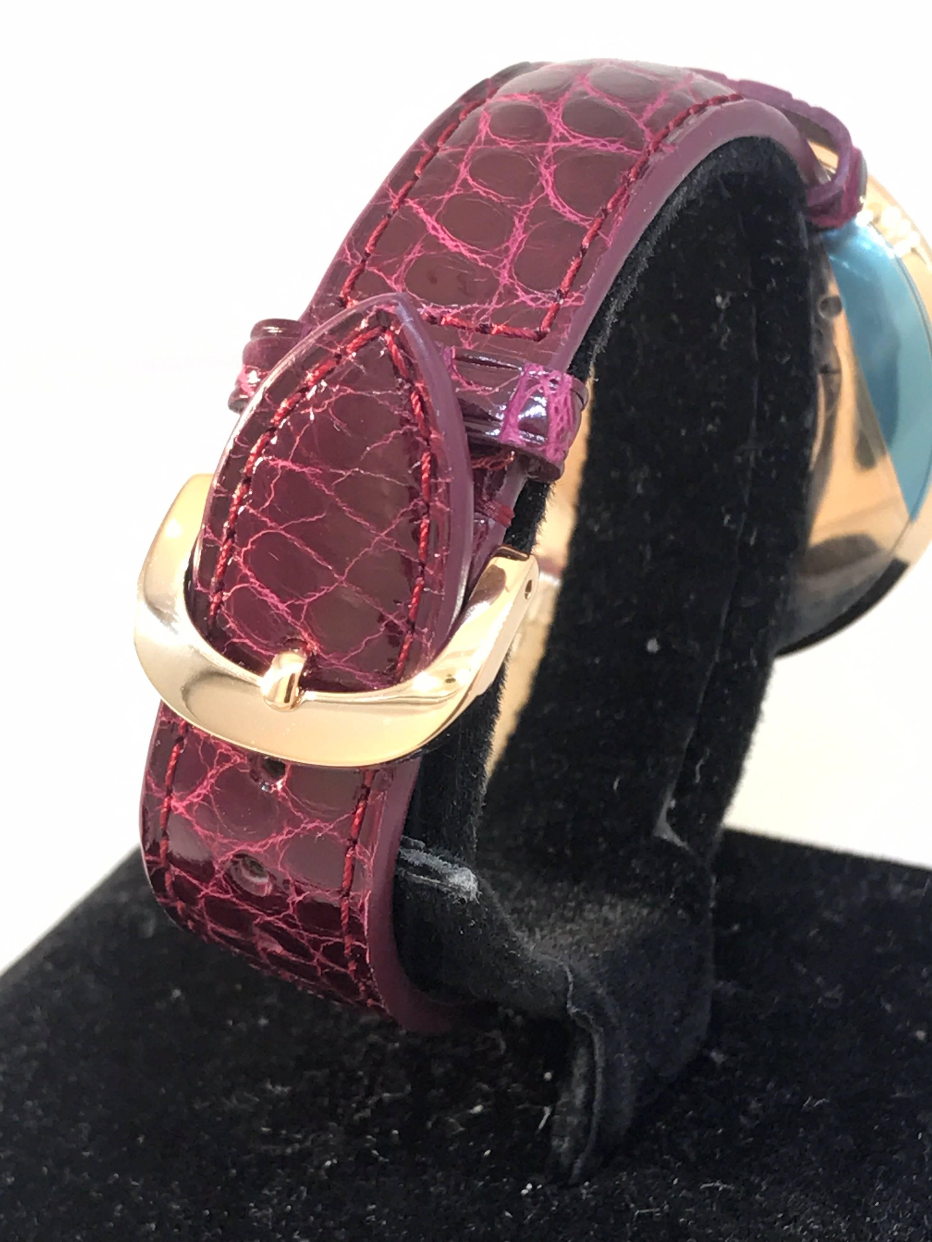 Chopard Ladies Rose Gold Diamond Chopardissimo Wristwatch  For Sale 3