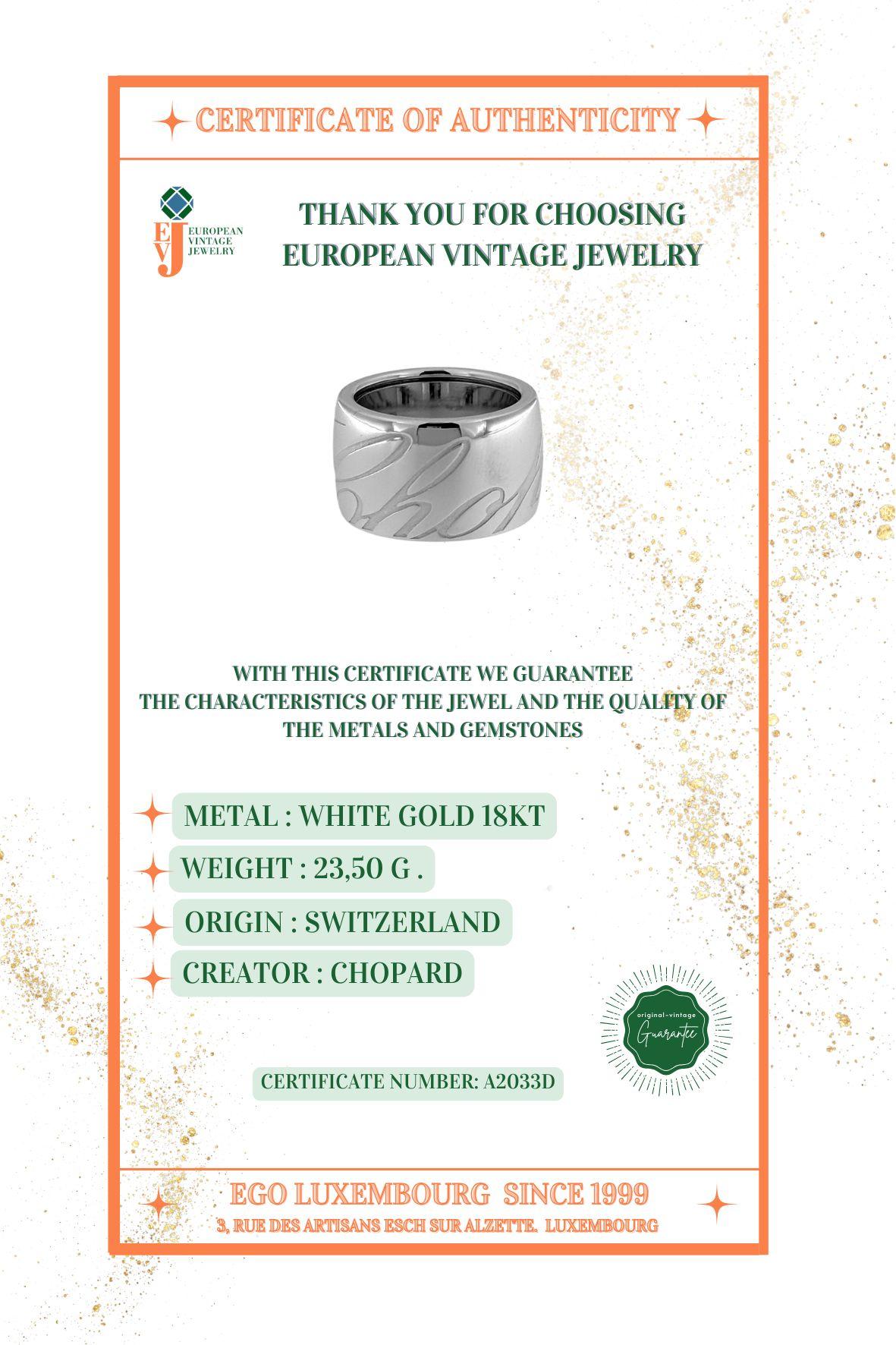 Chopard Chopardissimo Weißgoldring, Großes Modell im Angebot 10