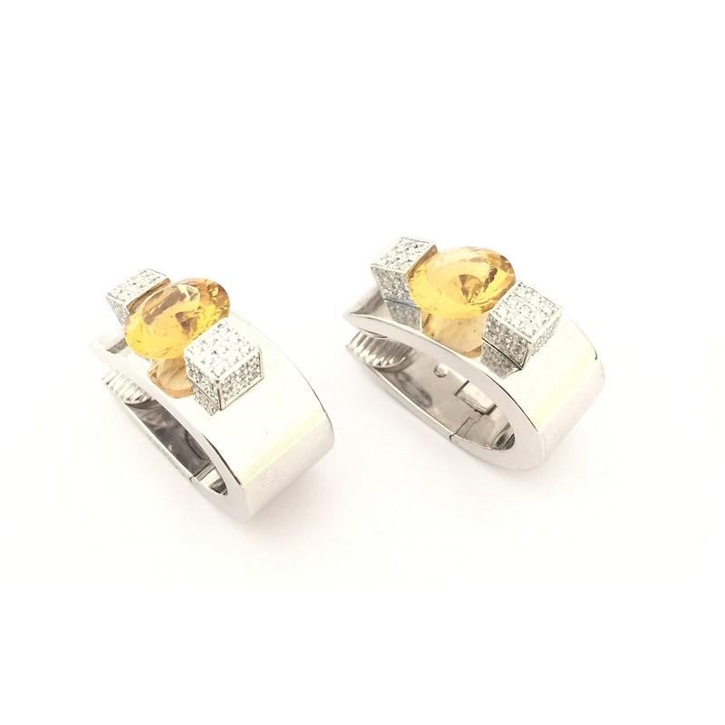 Chopard Diamond and Citrine Earring in 18k White Gold 
84/3837/20W