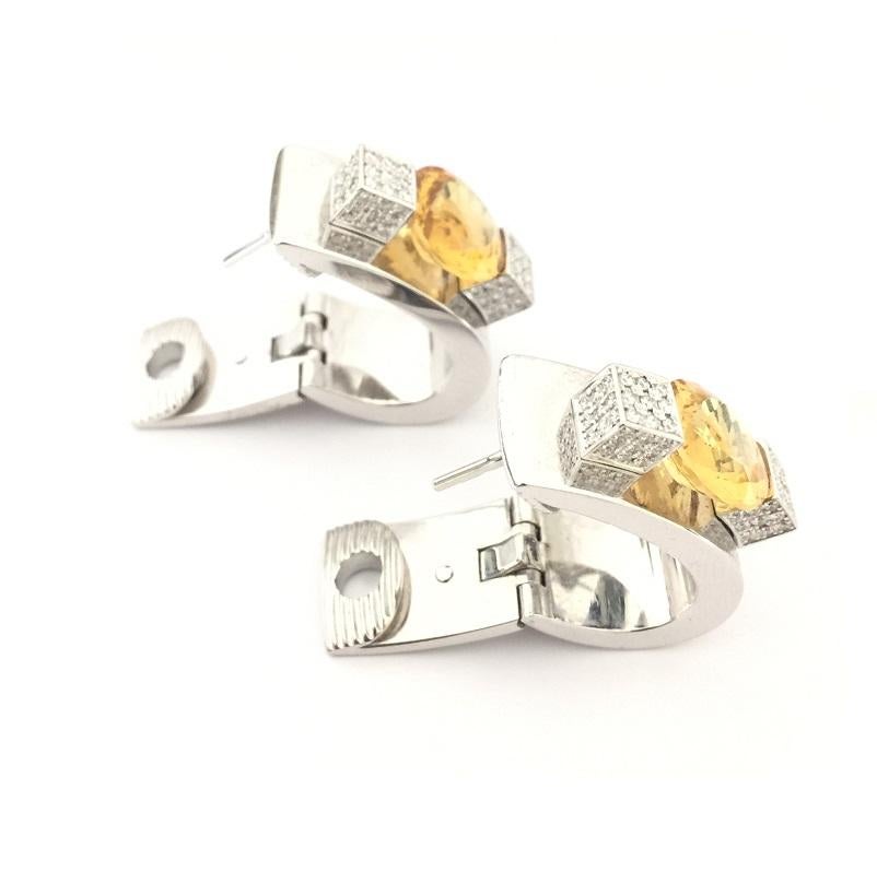 Chopard Citrine and Diamond Earrings 84/3837/20W In New Condition For Sale In Wilmington, DE