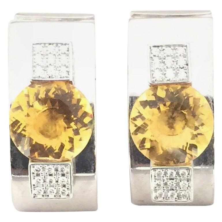 Chopard Citrine and Diamond Earrings 84/3837/20W For Sale