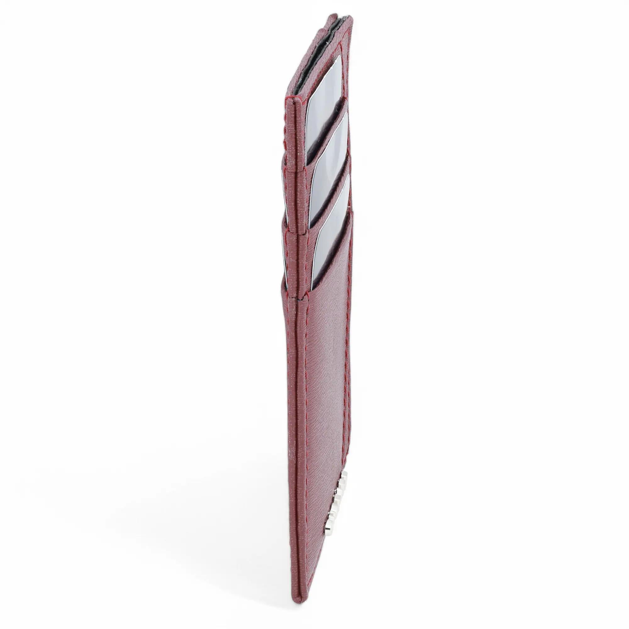 Brown Chopard Classic Bordeaux Grained Leather Large Card Holder Wallet 95012-0363 For Sale