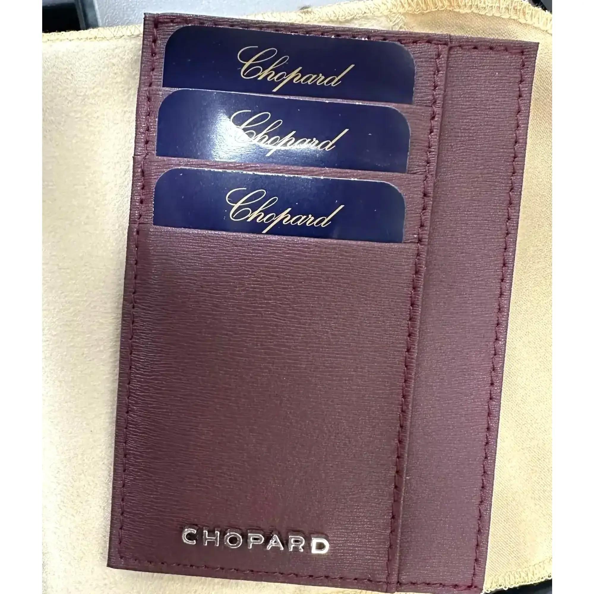 Women's Chopard Classic Bordeaux Grained Leather Large Card Holder Wallet 95012-0363 For Sale