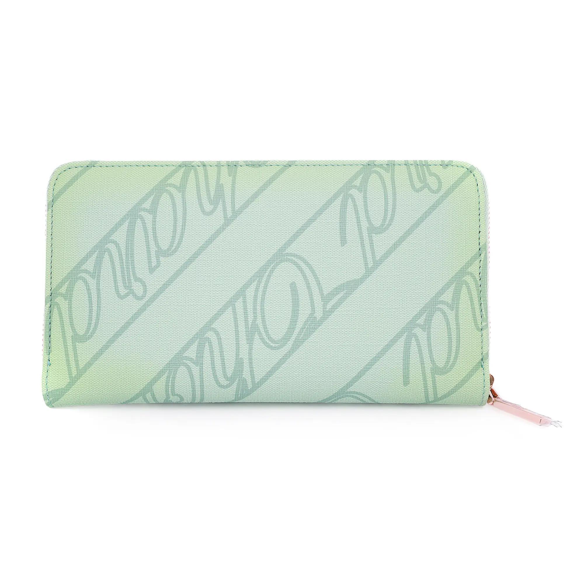Chopard Classic C Logo Zipped Mint Green Canvas Wallet 95015-0565 In New Condition For Sale In New York, NY