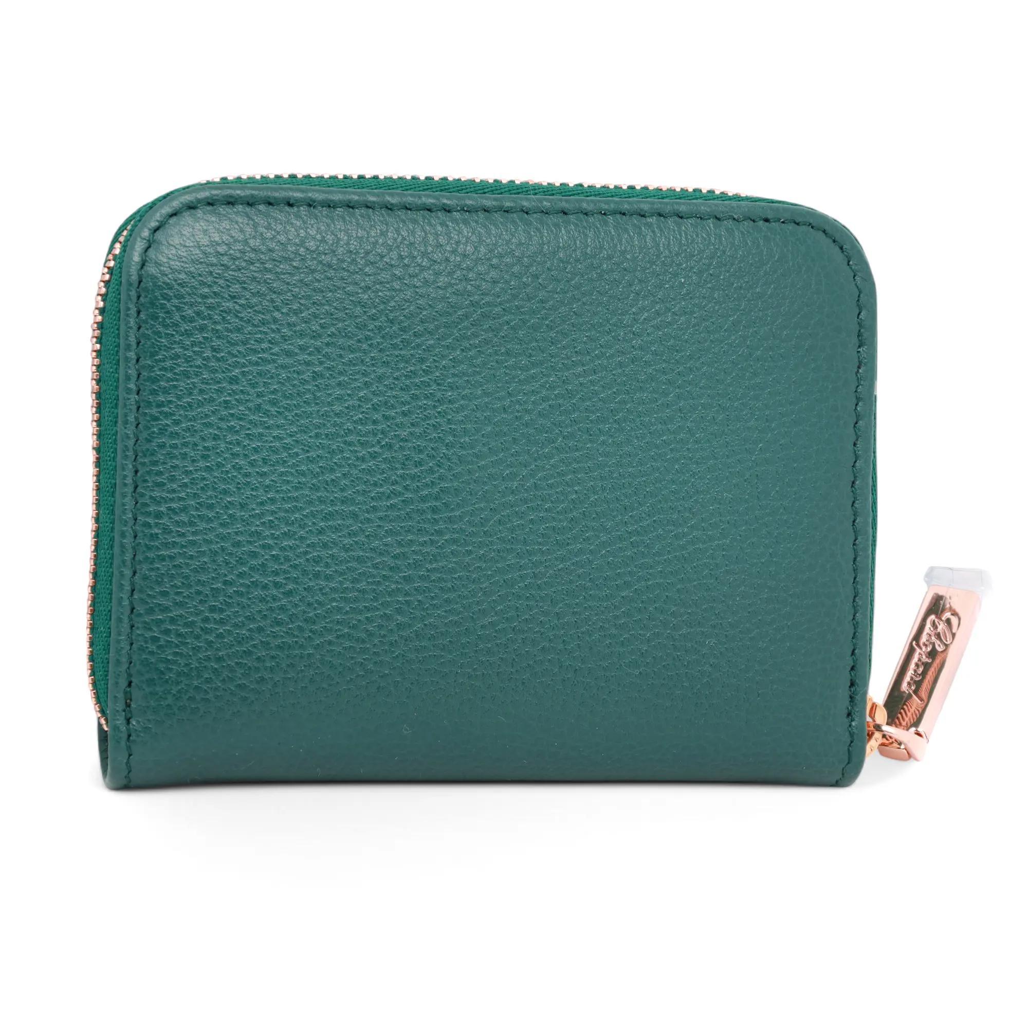 Women's Chopard Classic Green Grained Leather Mini Wallet 95015-0557 For Sale