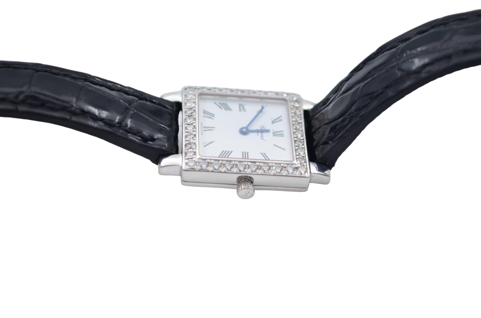 Chopard Classic Lady 22 White Gold Diamond Bezel Leather Strap Quartz 13/6302 For Sale 9