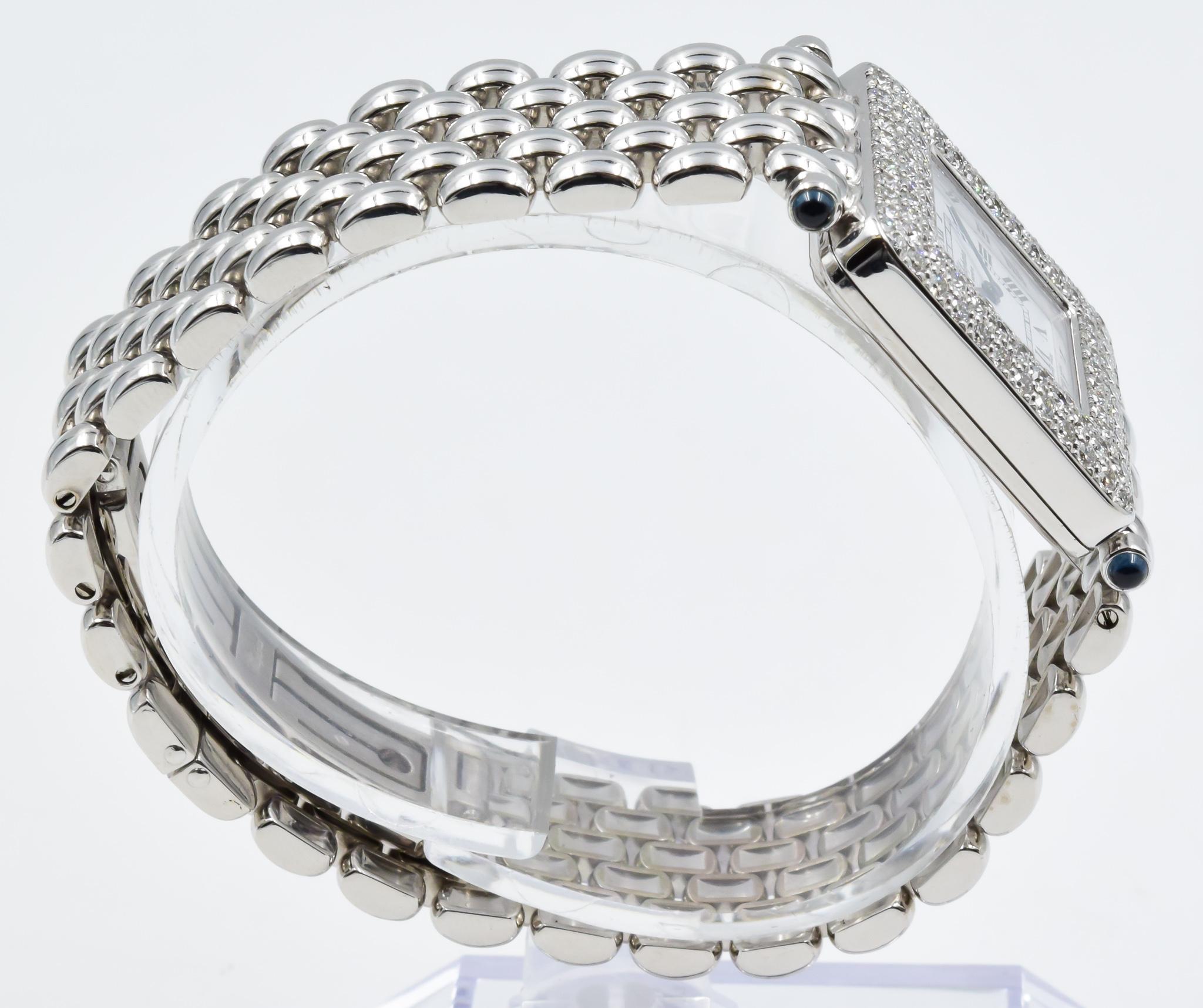 Women's Chopard Classic Square, 106889-1001, 18 Karat White Gold with Diamond Bezel