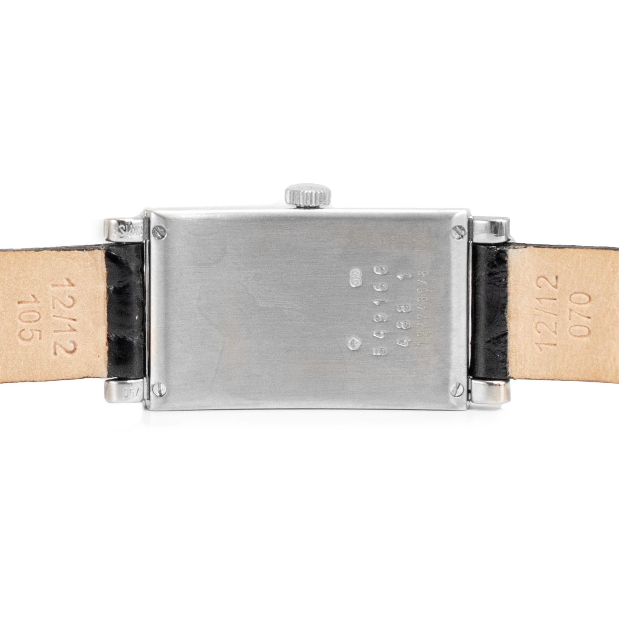 Chopard Classic Tank 18MM 12/7435/8 Mop Dial 18K White Gold Ladies Watch For Sale 1