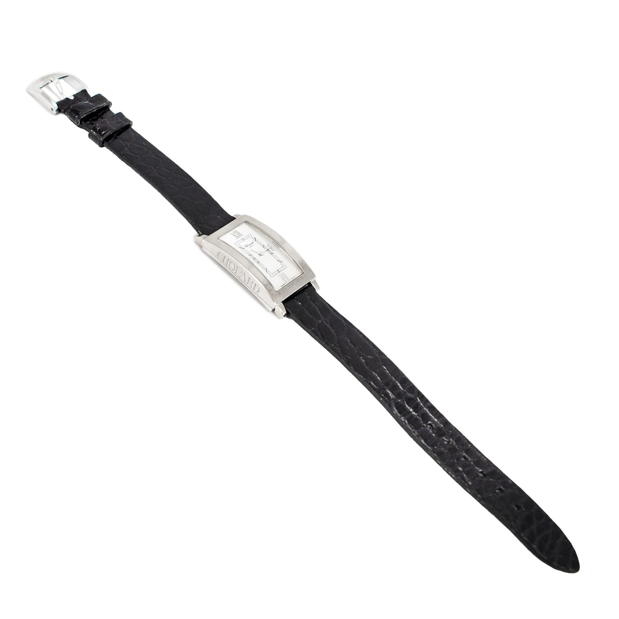 Chopard Classic Tank 18MM 12/7435/8 Mop Dial 18K White Gold Ladies Watch For Sale 3