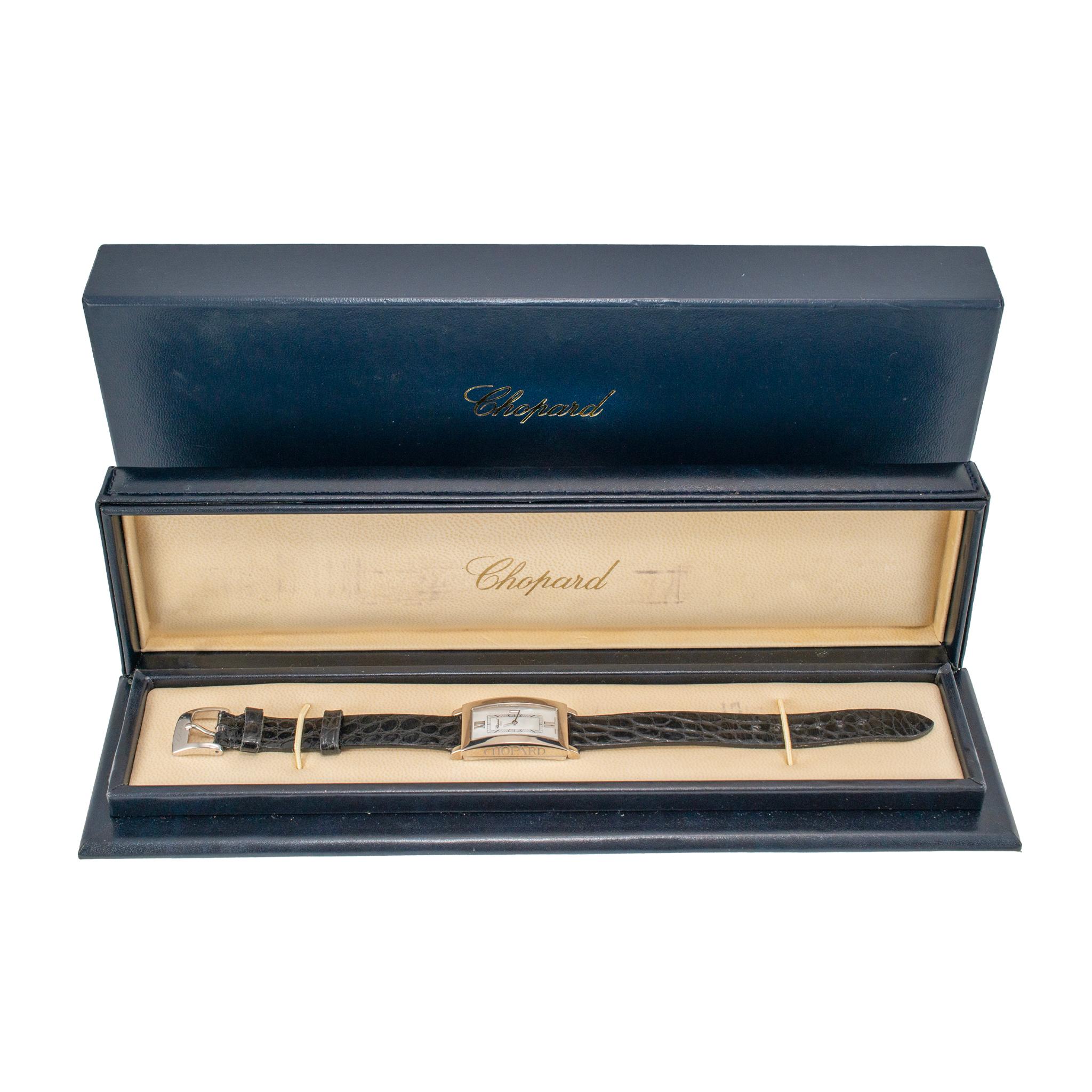 Chopard Classic Tank 18MM 12/7435/8 Mop Dial 18K White Gold Ladies Watch For Sale 5