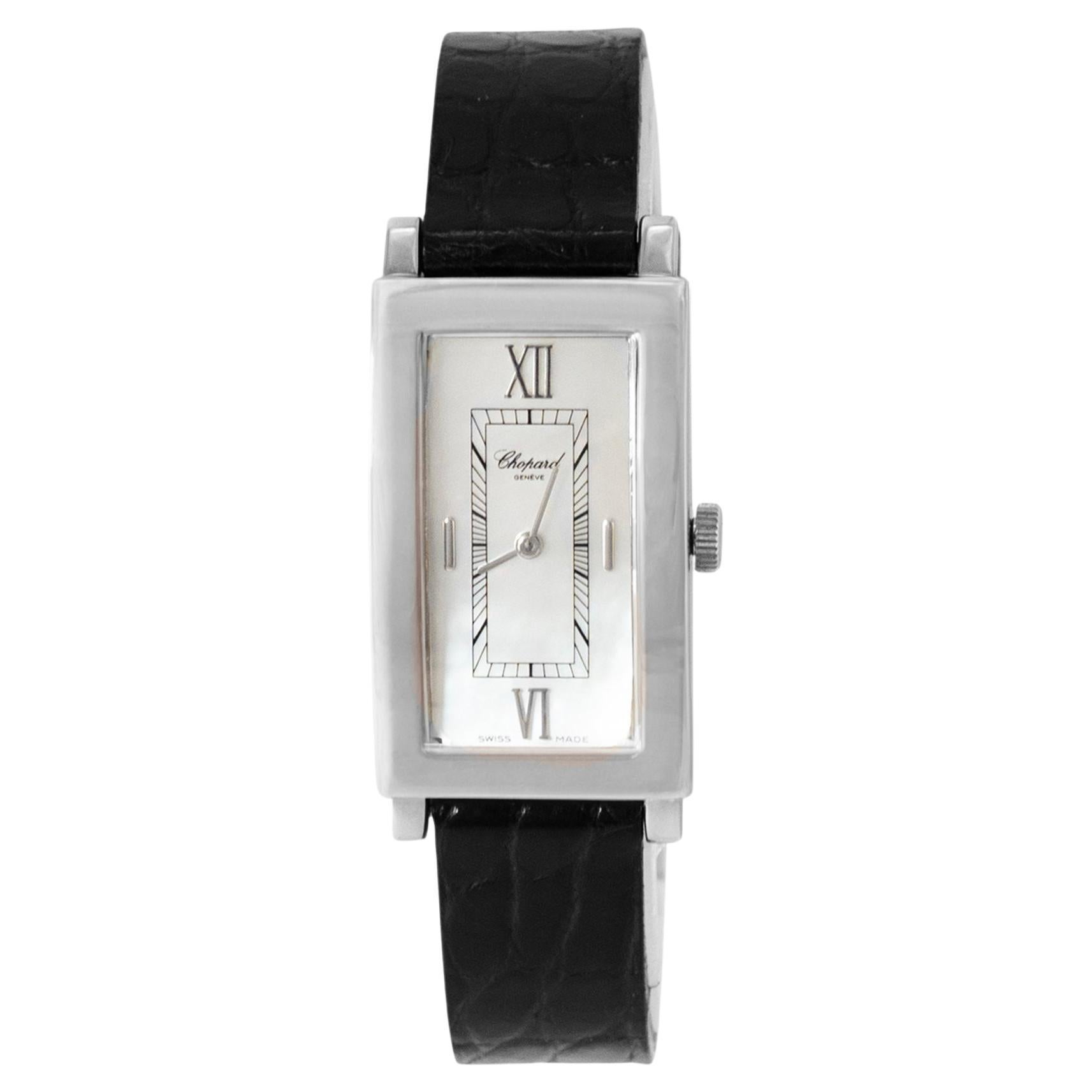 Chopard Classic Tank 18MM 12/7435/8 Mop Dial 18K White Gold Ladies Watch