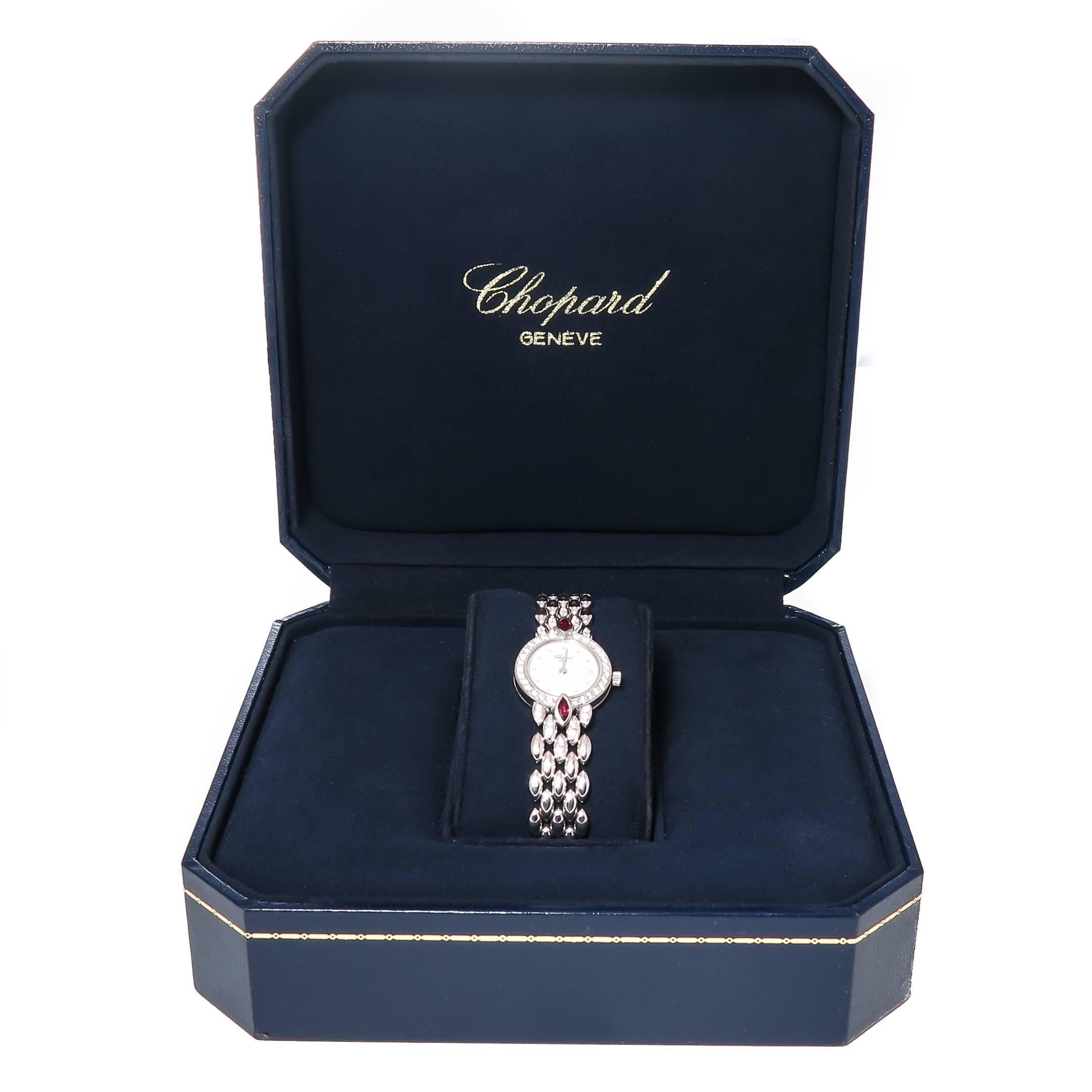 Chopard Ladies White Gold Diamond Quartz Wristwatch In Excellent Condition In Chicago, IL