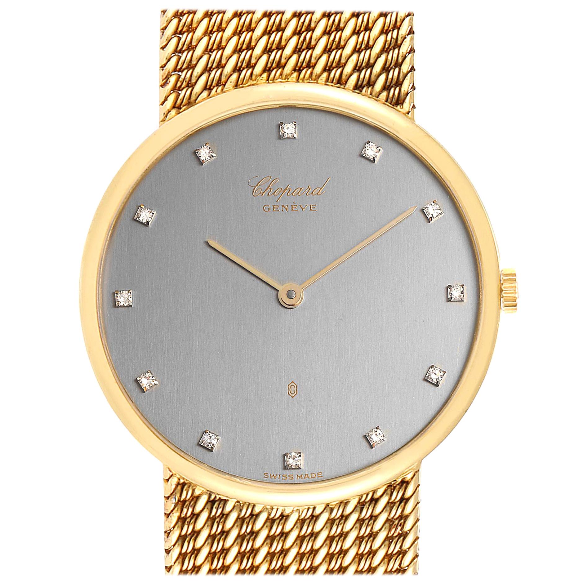 Chopard Classique 18 Karat Yellow Gold Quartz Men's Watch 1091 For Sale