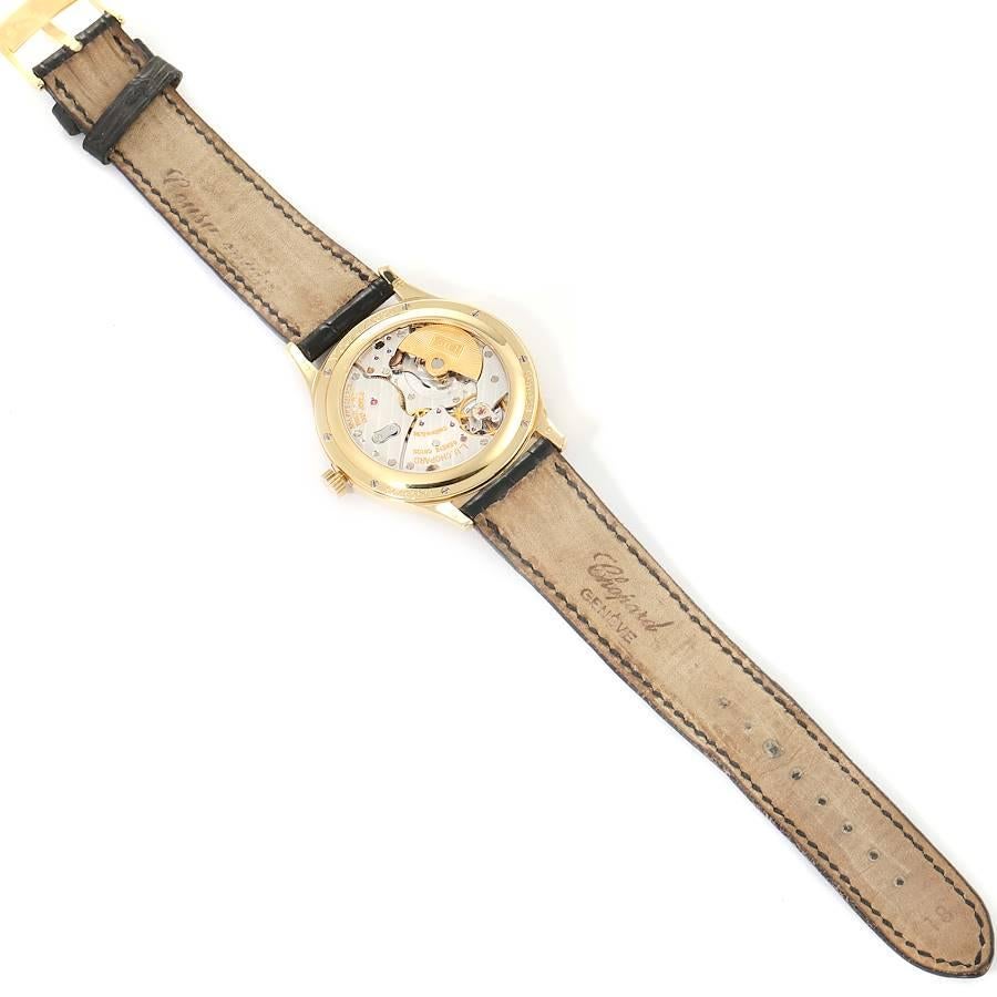 Chopard Classique Yellow Gold Silver Dial Diamond Mens Watch 1860 2