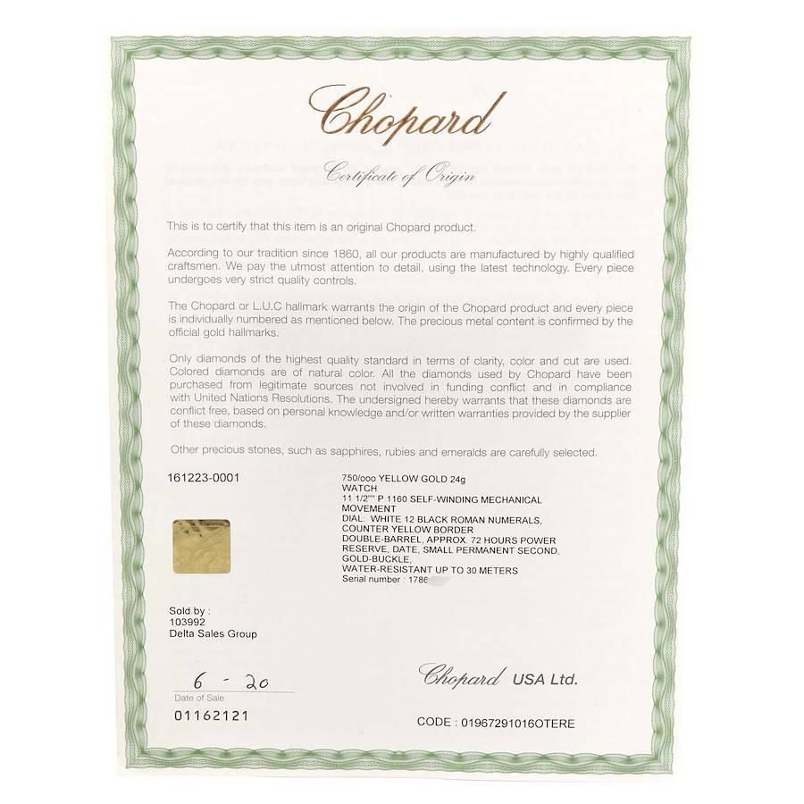 Classique Gelbgold Weißes Zifferblatt Herrenuhr 1223 Box Papiere von Chopard im Angebot 7
