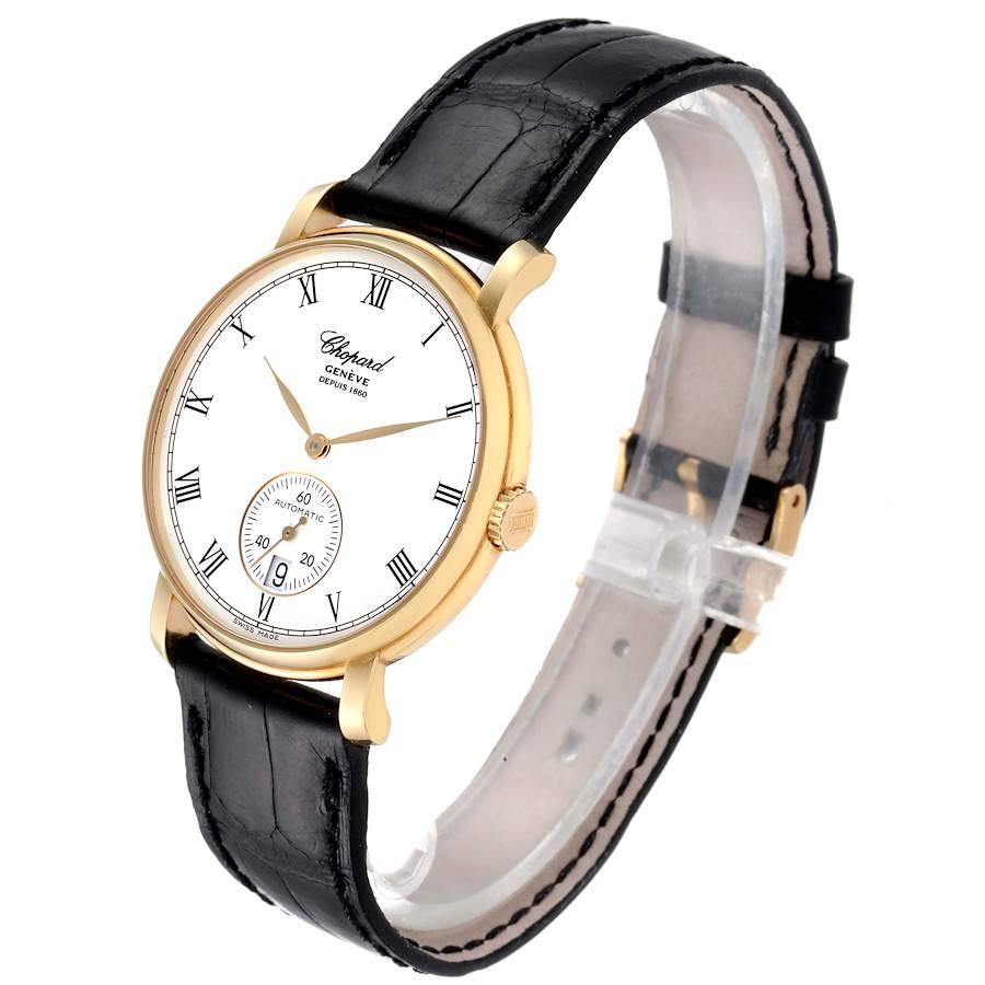 Chopard Classique Yellow Gold White Dial Men's Watch 1223 Box Papers In Excellent Condition In Atlanta, GA