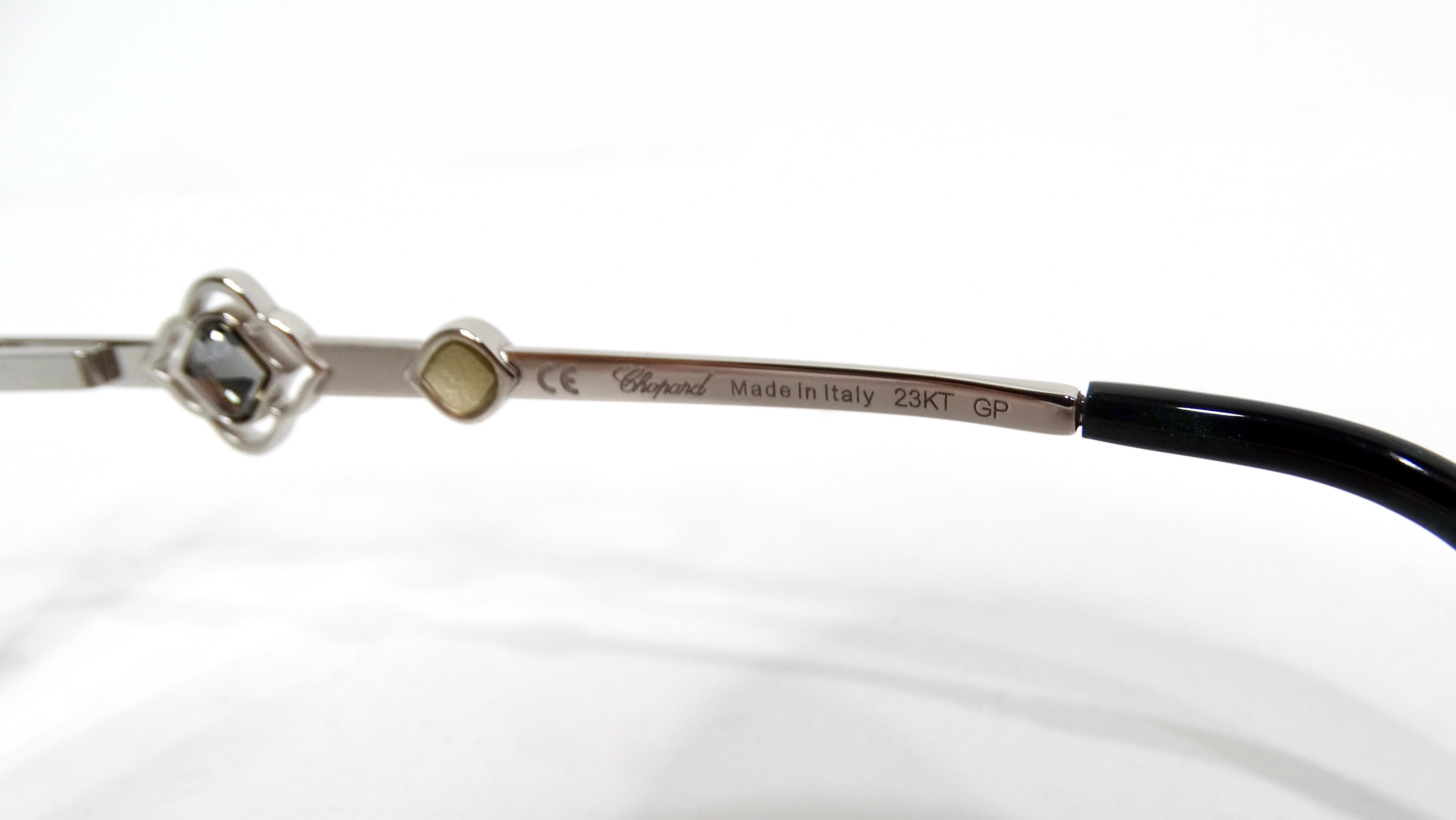 Chopard Clear Frameless Silver-Tone Metal Eyeglasses With Crystal Accents For Sale 2